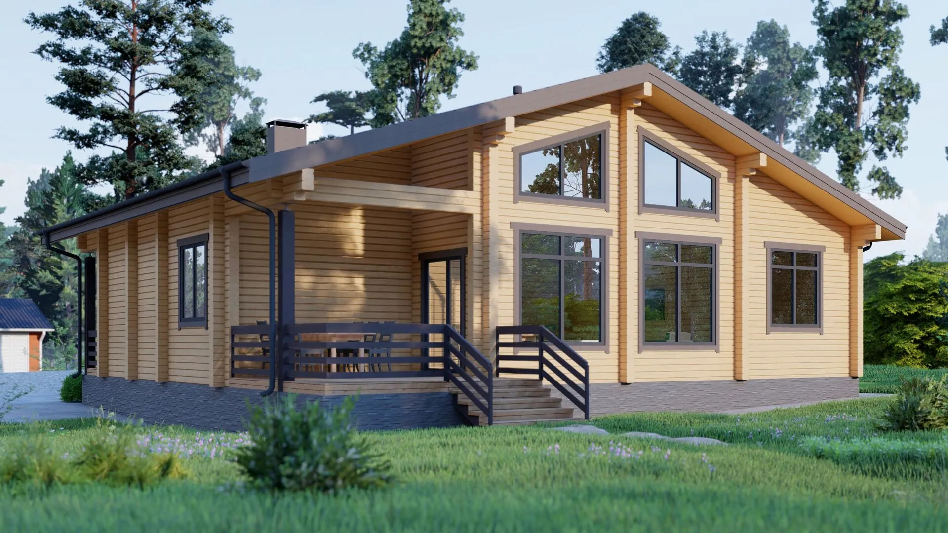 Дом из бруса с мансардой БД-47