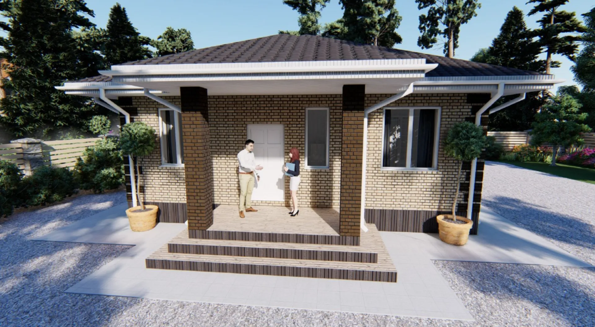 Одноэтажный дом ПГ - 8