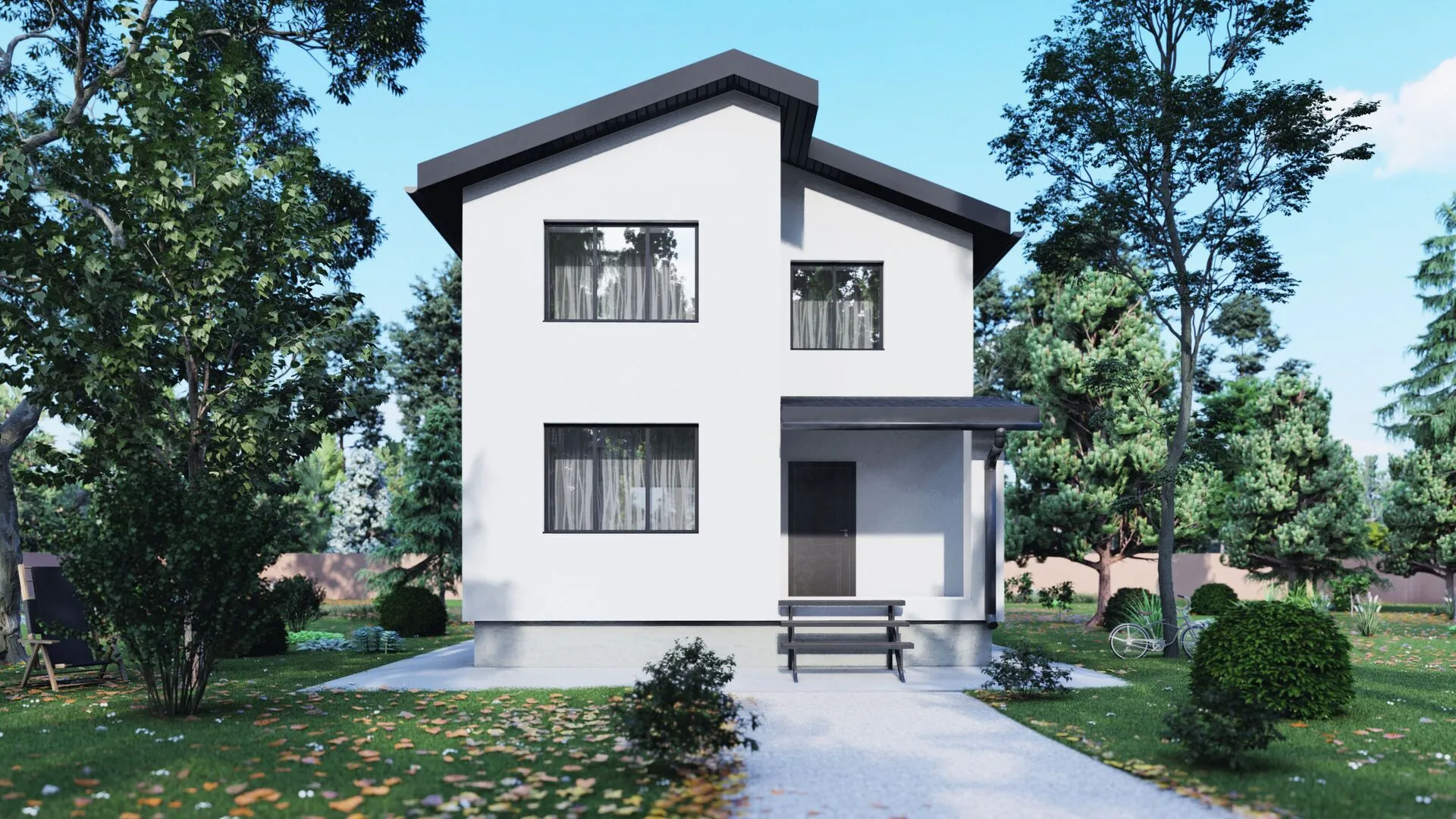 Двухэтажный дом из газоблока В-123