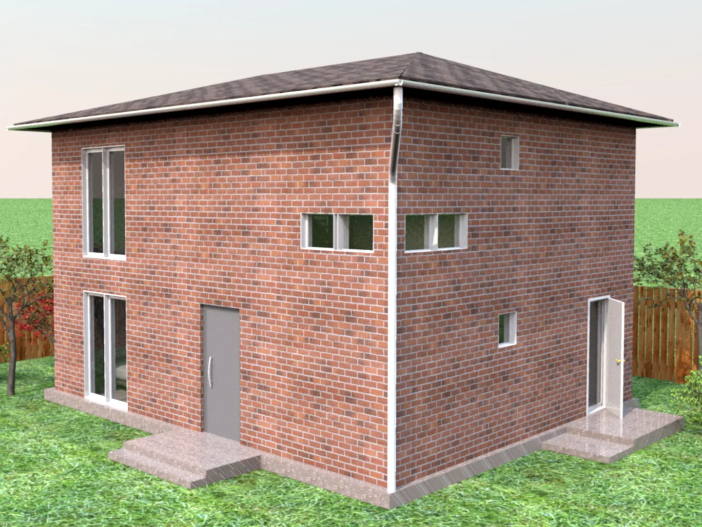 Каркасный двухэтажный дом - 117,6