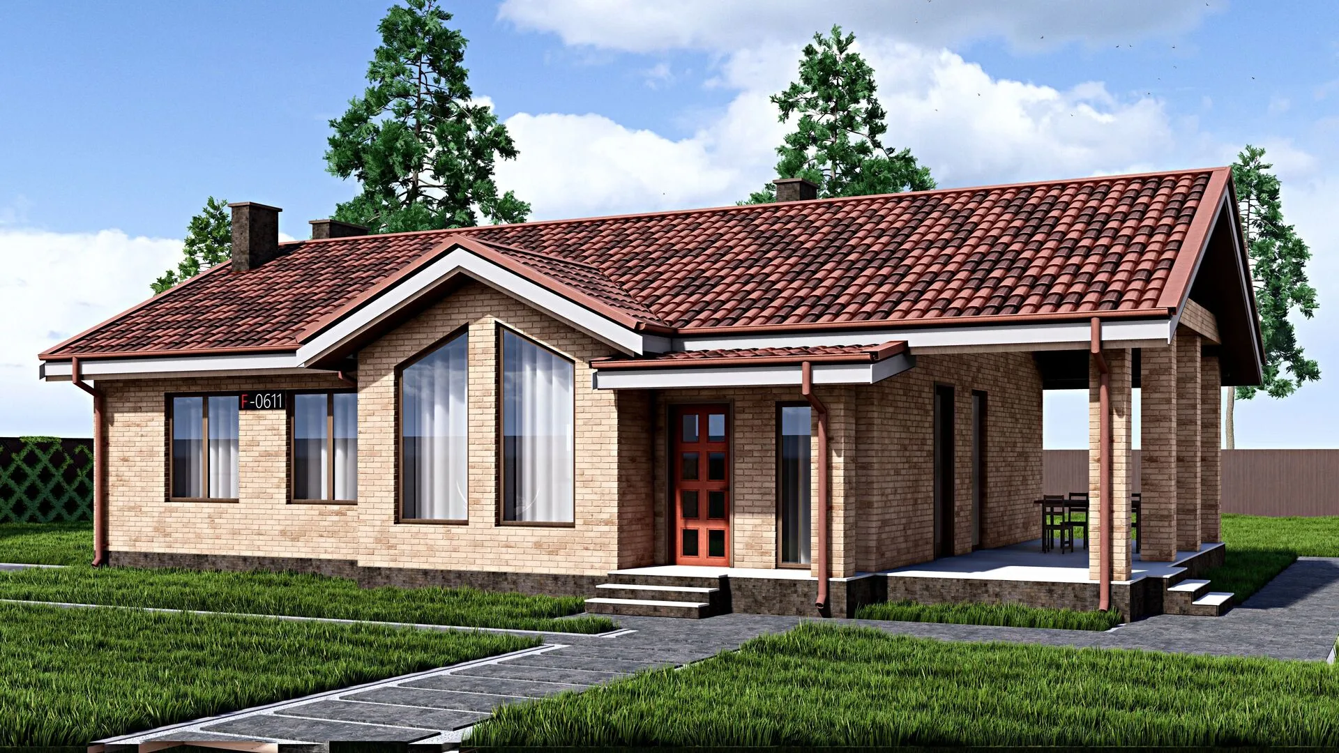 Одноэтажный дом FIXPLANS - 0611