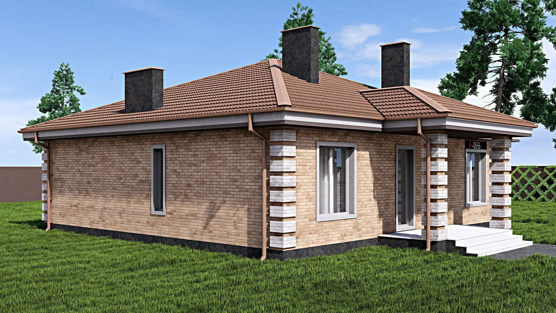 Одноэтажный дом FIXPLANS - 0656