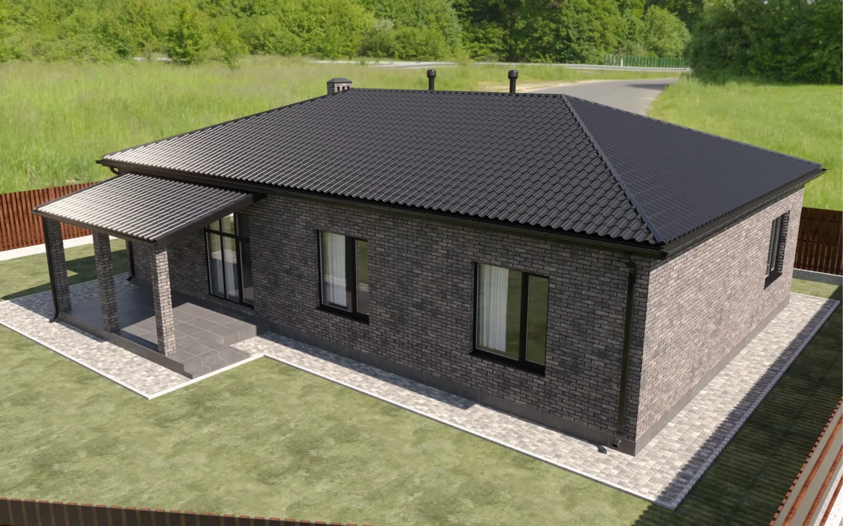 Индивидуальный жилой дом площадью 132м2 с террасой площадью 15м2