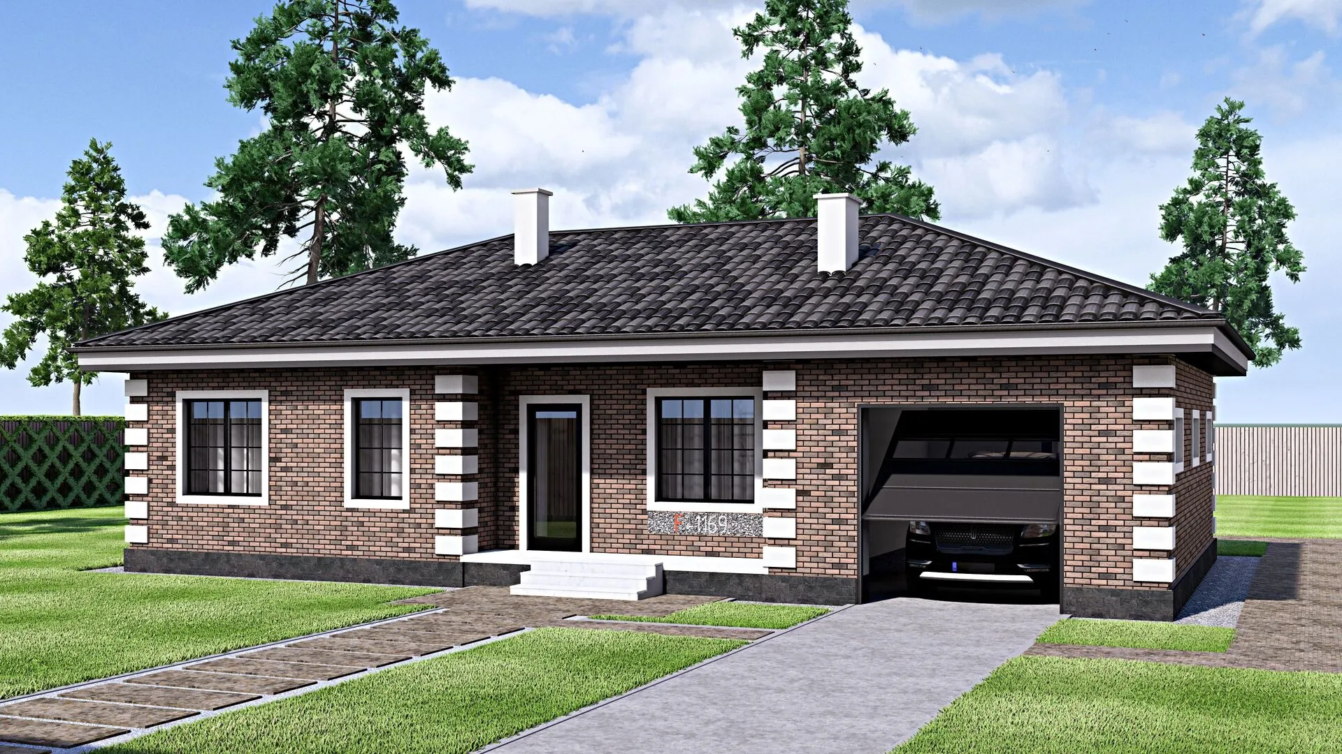 Одноэтажный дом FIXPLANS - 1169