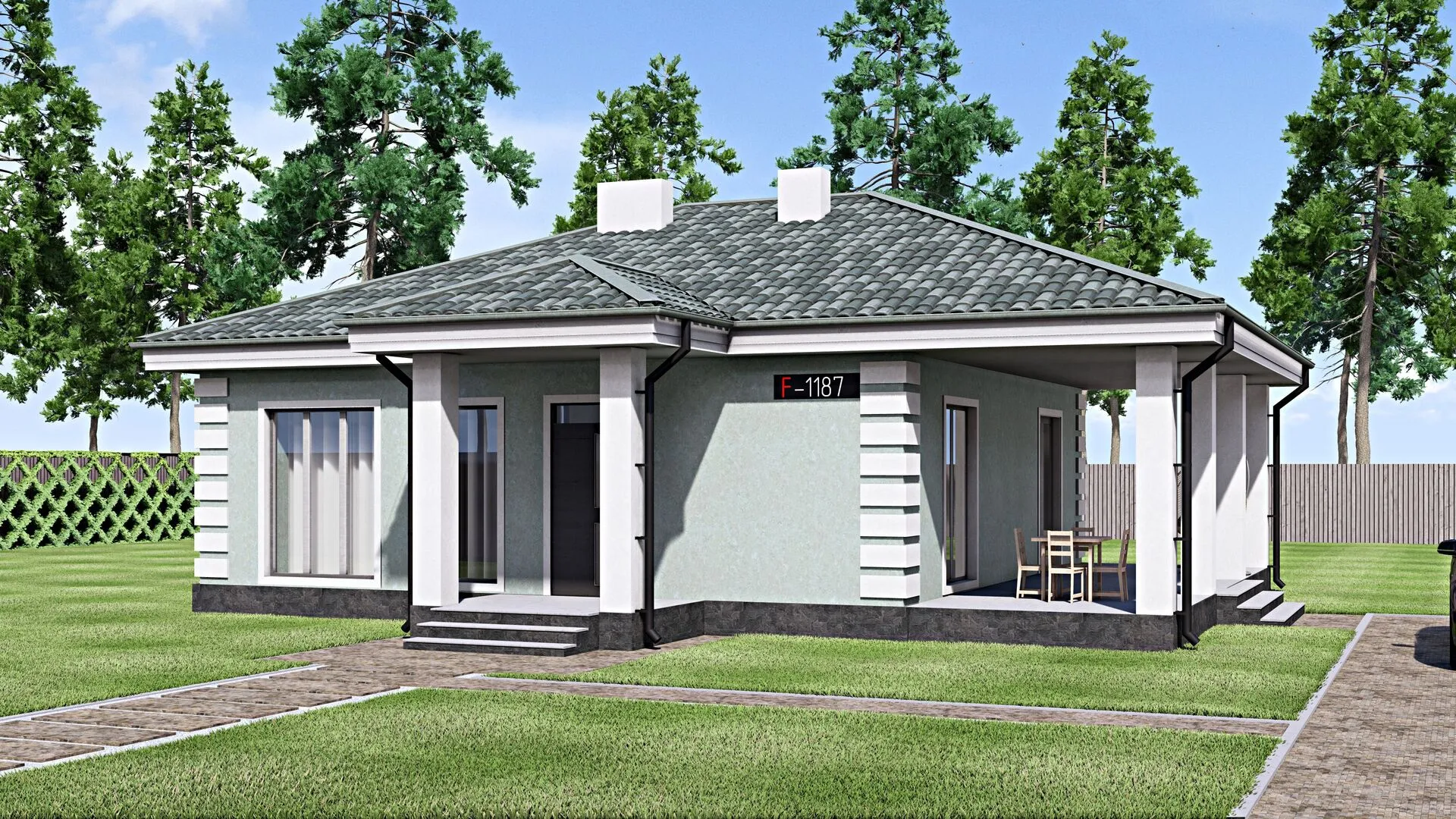 Одноэтажный дом FIXPLANS - 1187