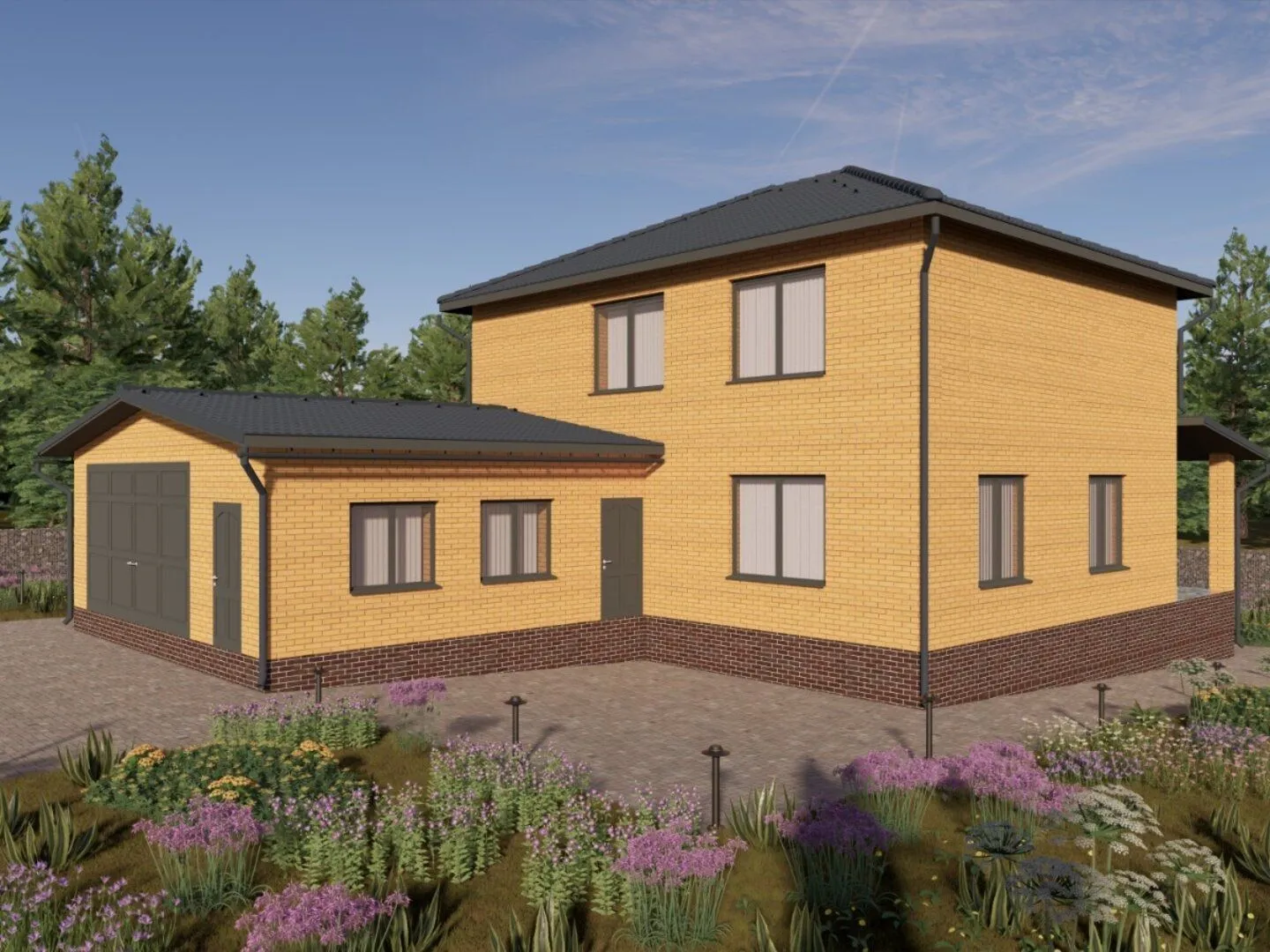 Двухэтажный жилой дом Аполлон 218 кв.м. с гаражом