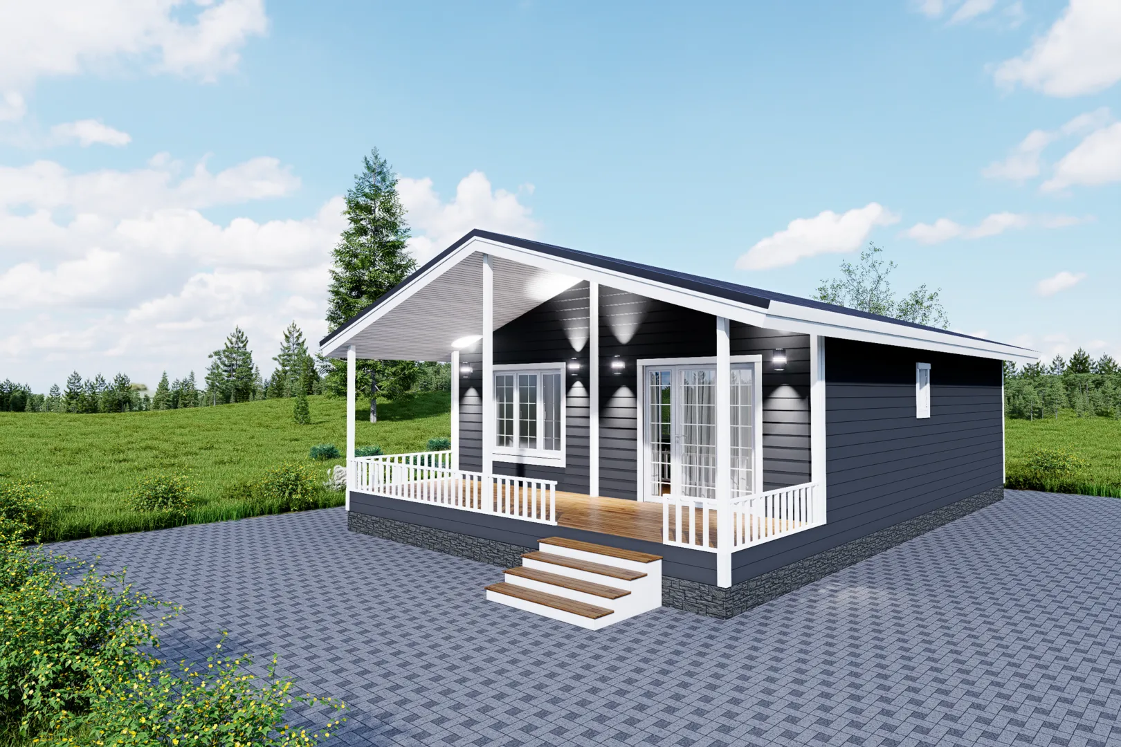 Сибирский шале с навесом