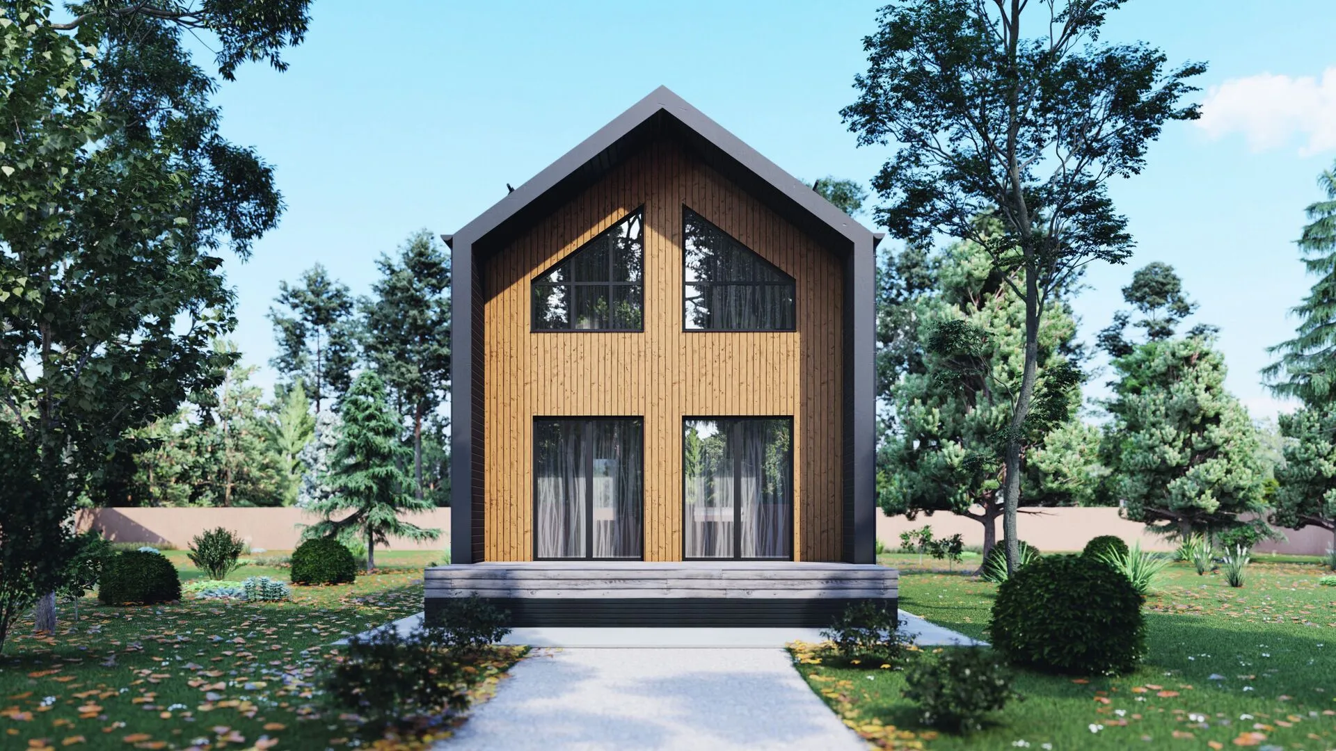 Каркасный дом в стиле Барн СК-100