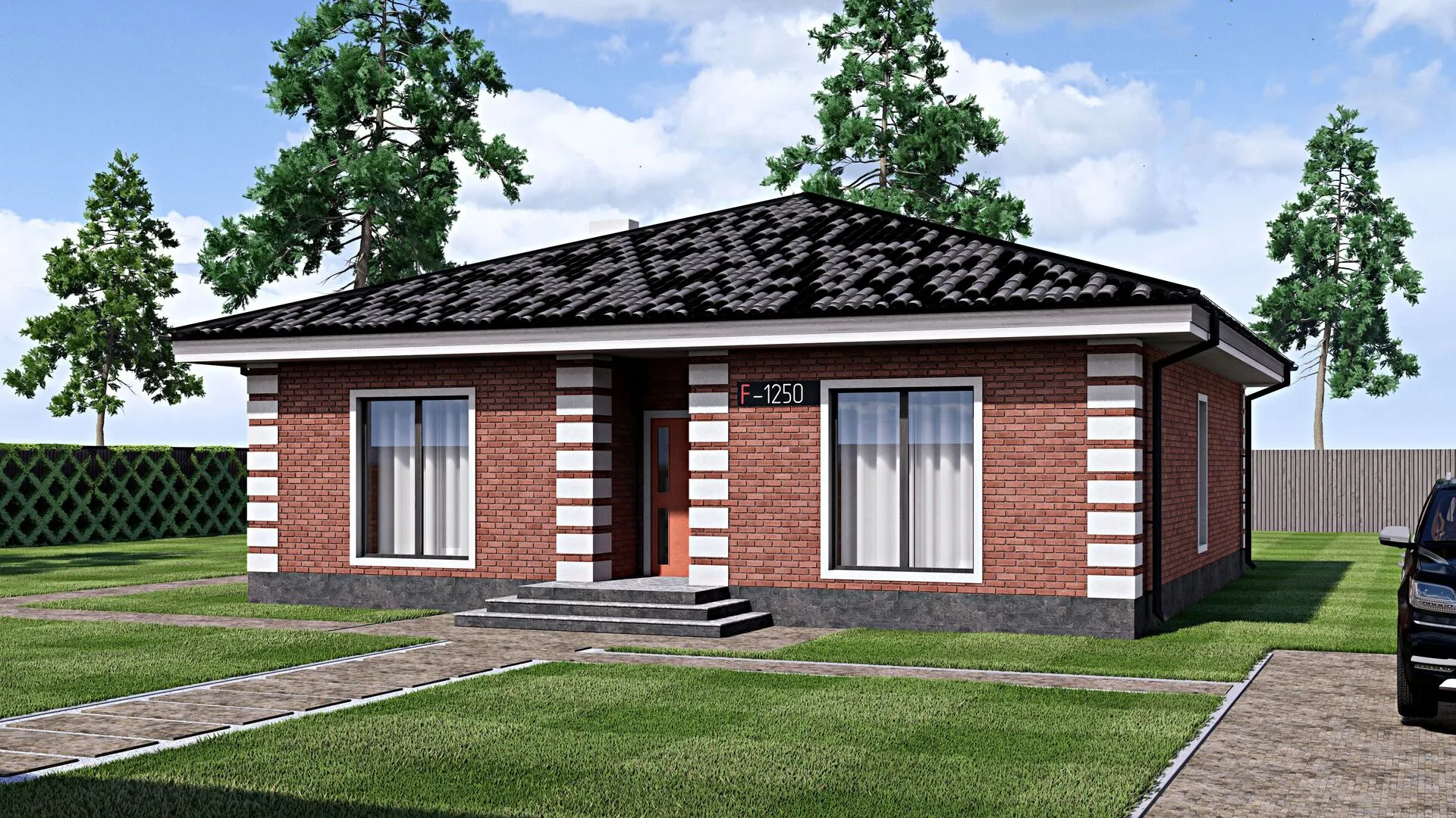 Одноэтажный дом FIXPLANS - 1250