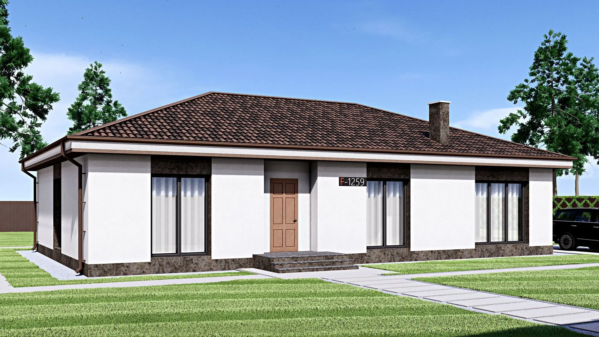 Одноэтажный дом FIXPLANS- 1259