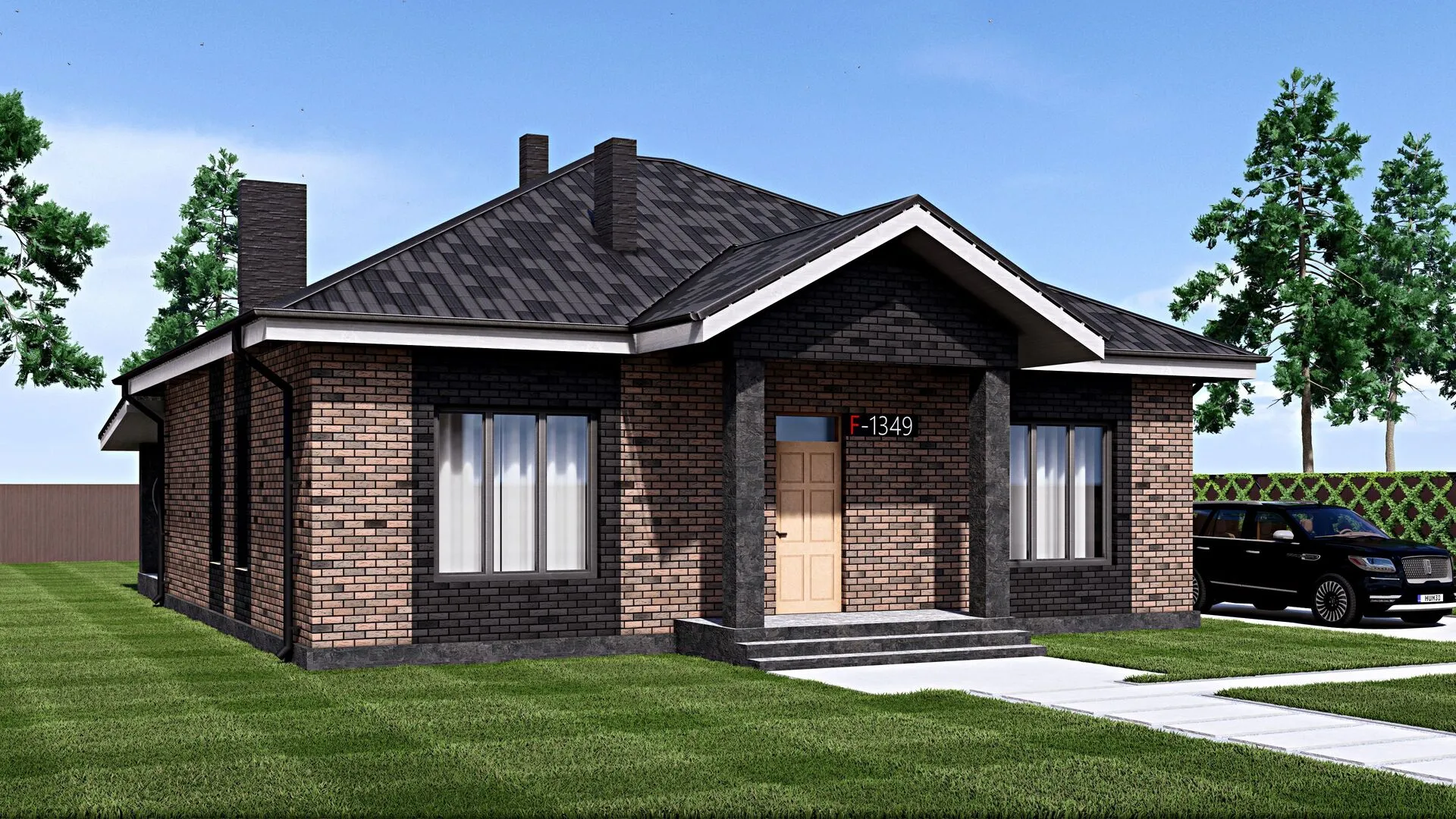 Одноэтажный дом FIXPLANS - 1349