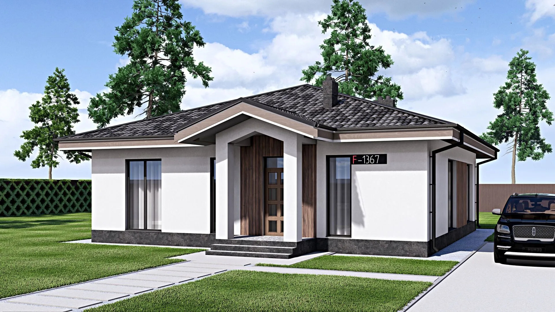 Одноэтажный дом FIXPLANS - 1367