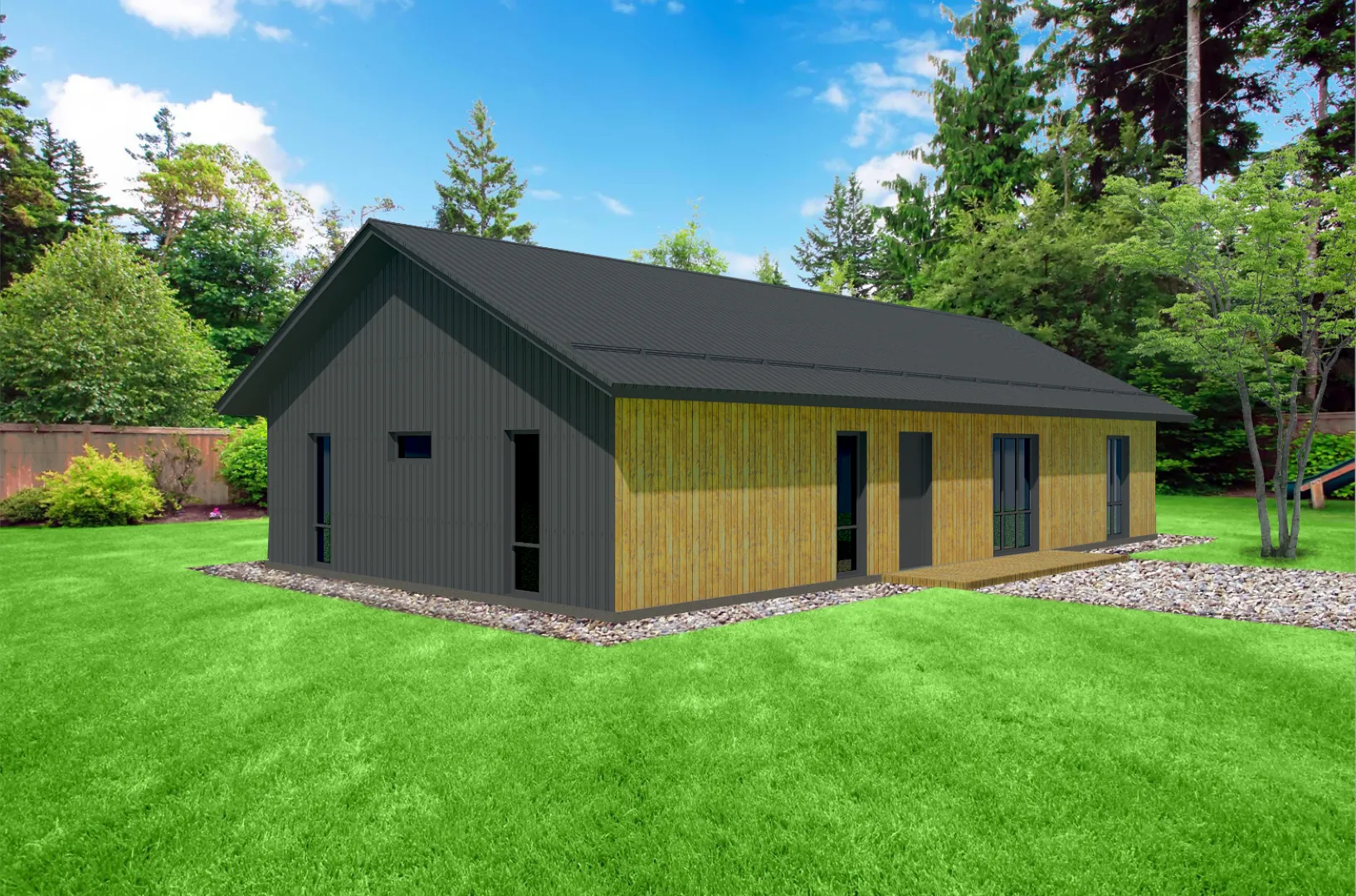 Одноэтажный жилой дом 