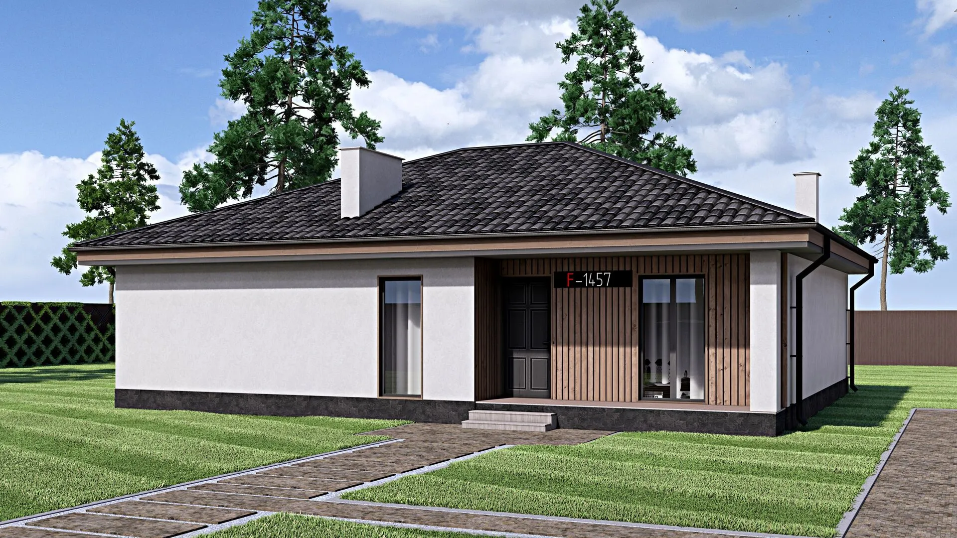 Одноэтажный дом FIXPLANS - 1457