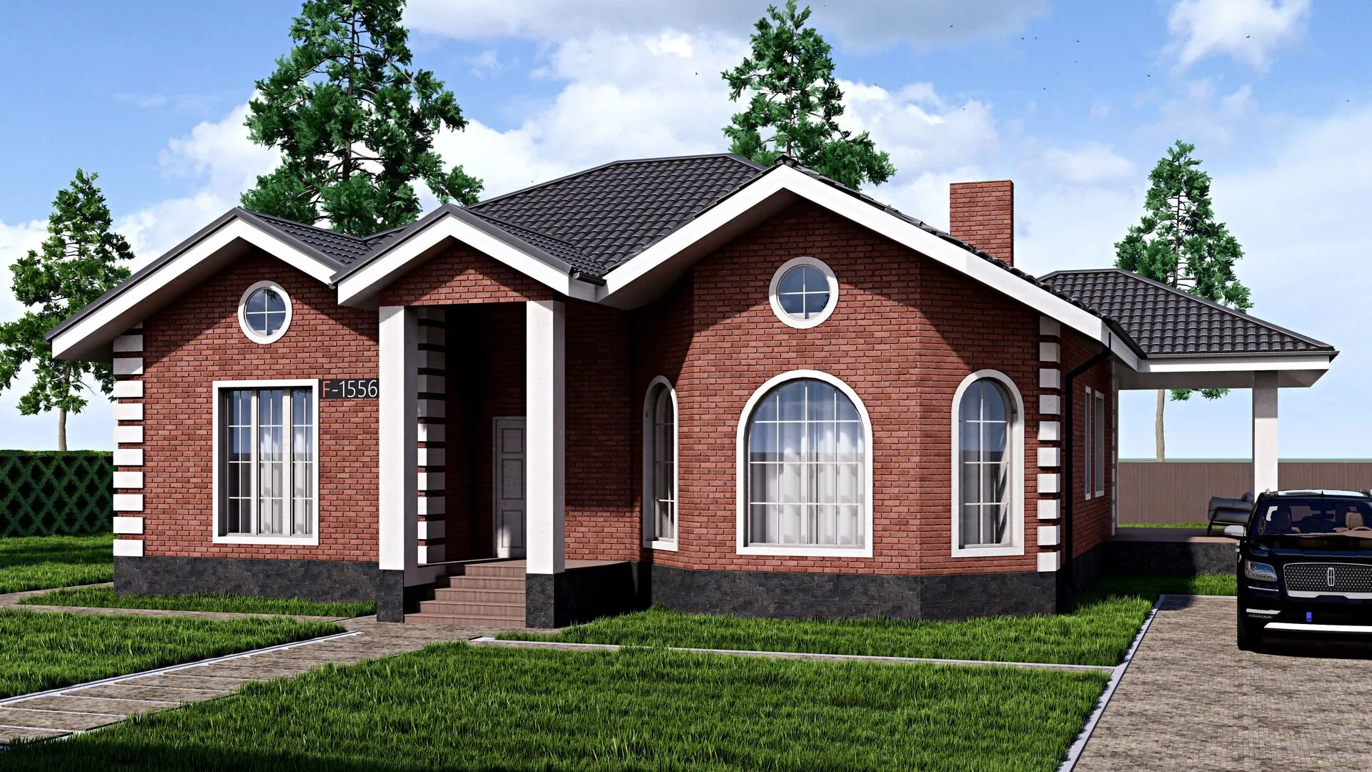 Одноэтажный дом FIXPLANS - 1556