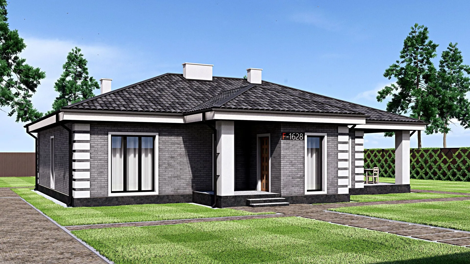 Одноэтажный дом FIXPLANS - 1628