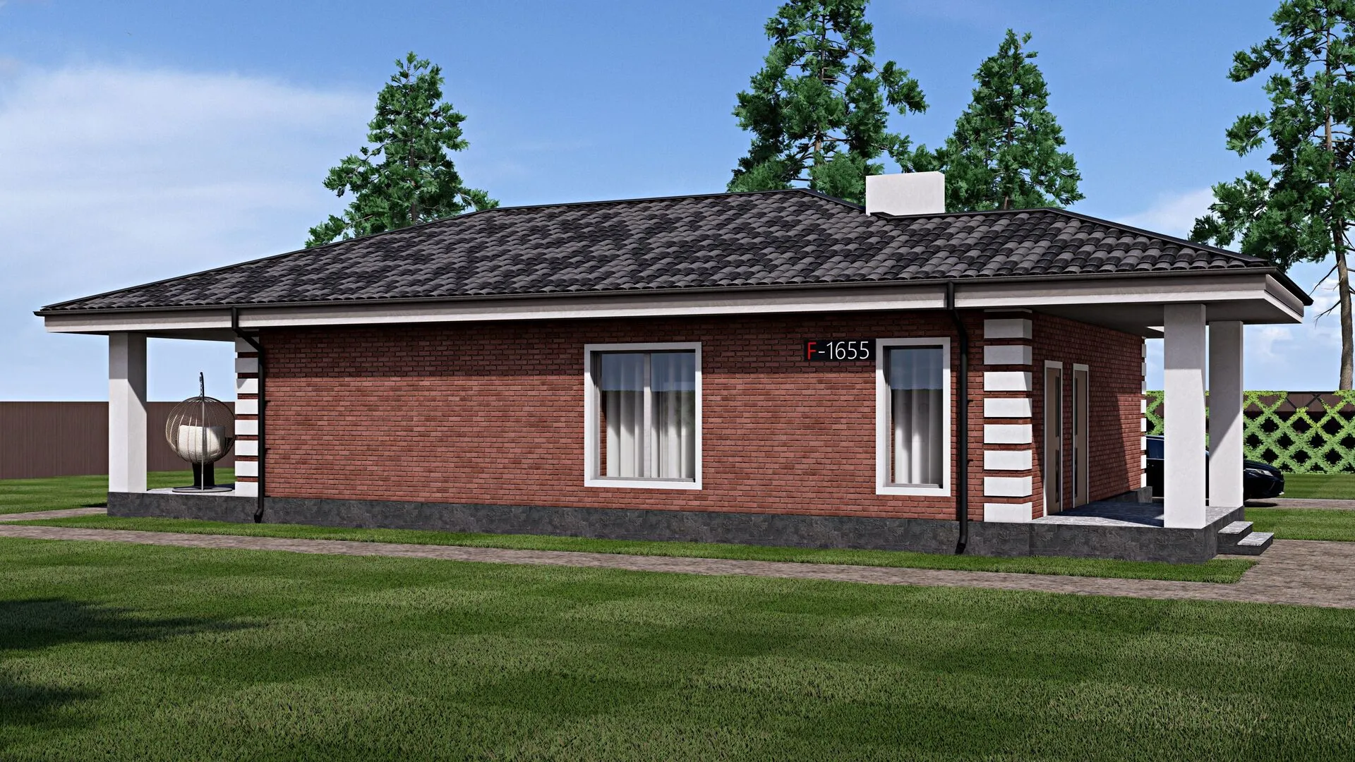 Одноэтажный дом FIXPLANS - 1655