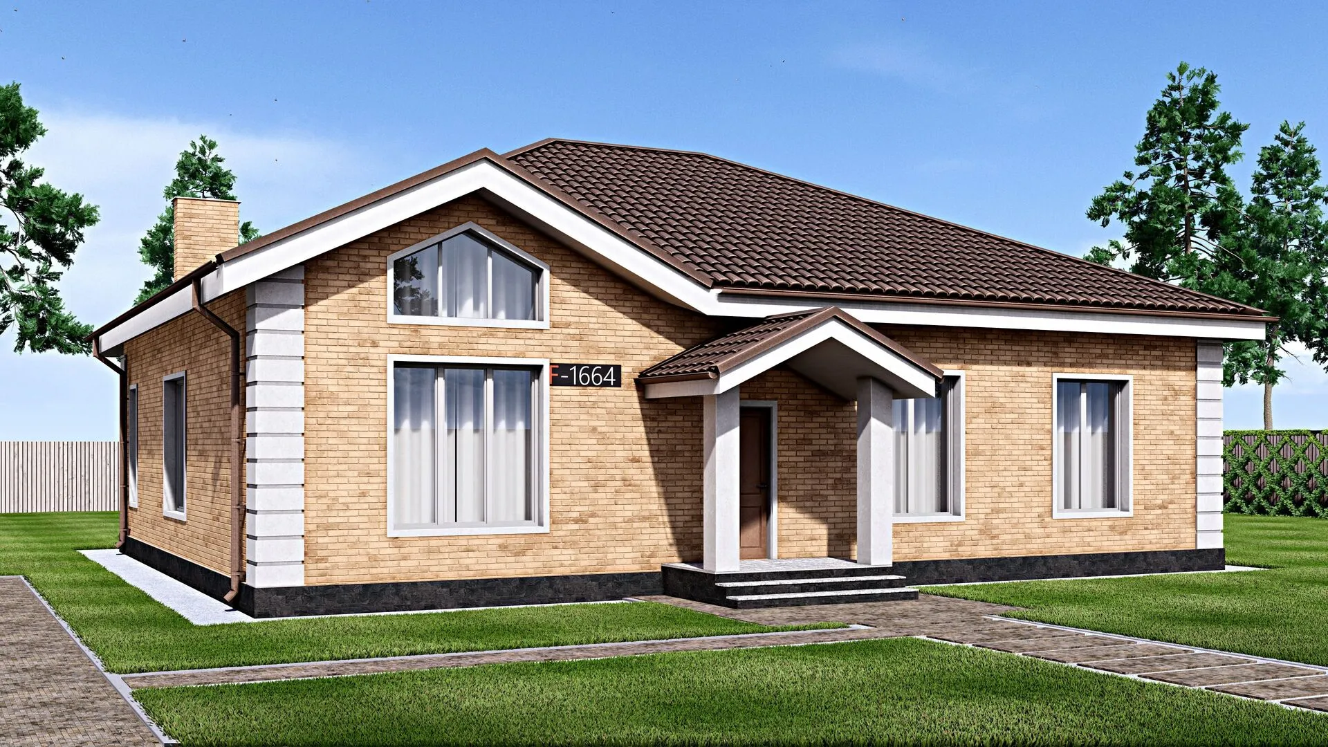 Одноэтажный дом FIXPLANS - 1664