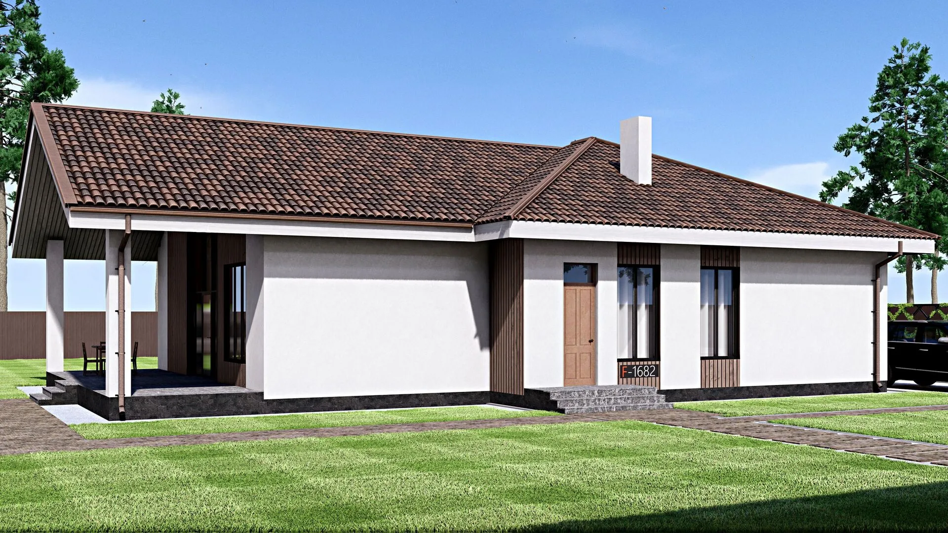 Одноэтажный дом FIXPLANS - 1682