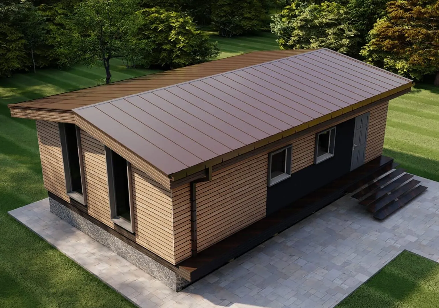 Одноэтажный загородный дом серии JARDIN 54