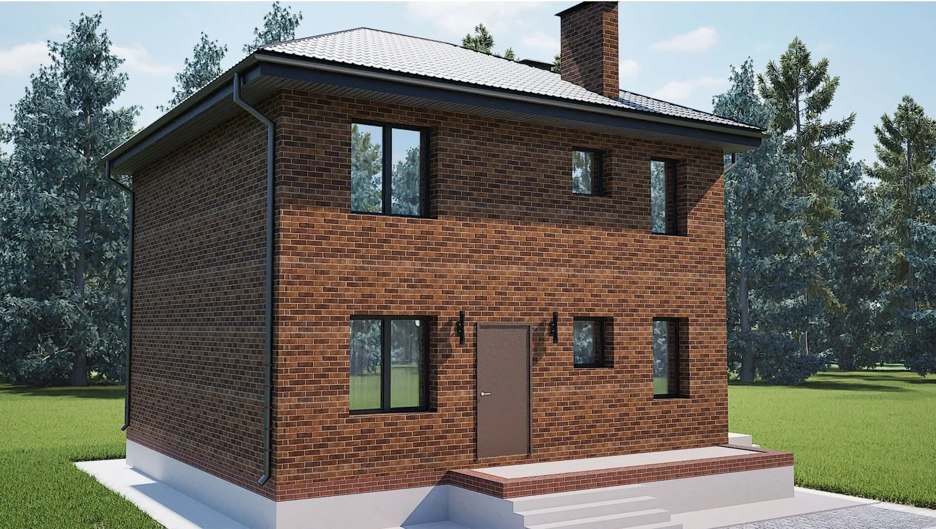 Дом из кирпича 2-этажный