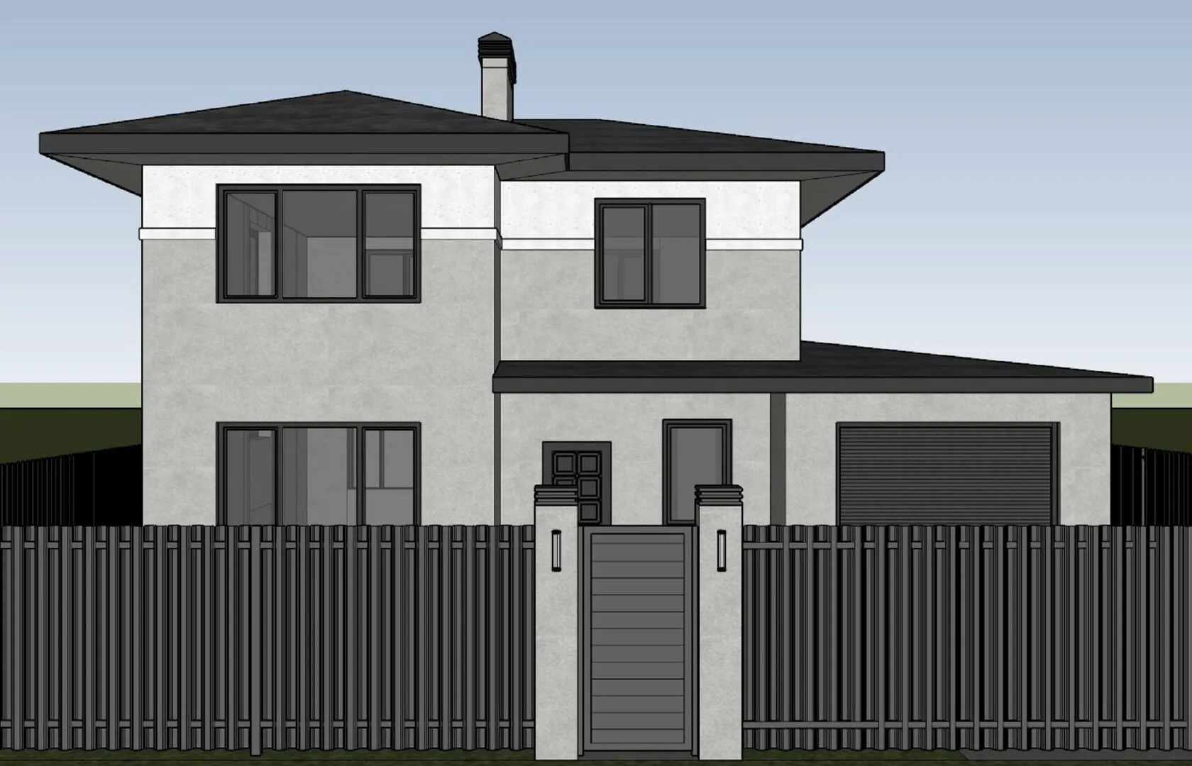 Двухэтажный загородный дом И-720