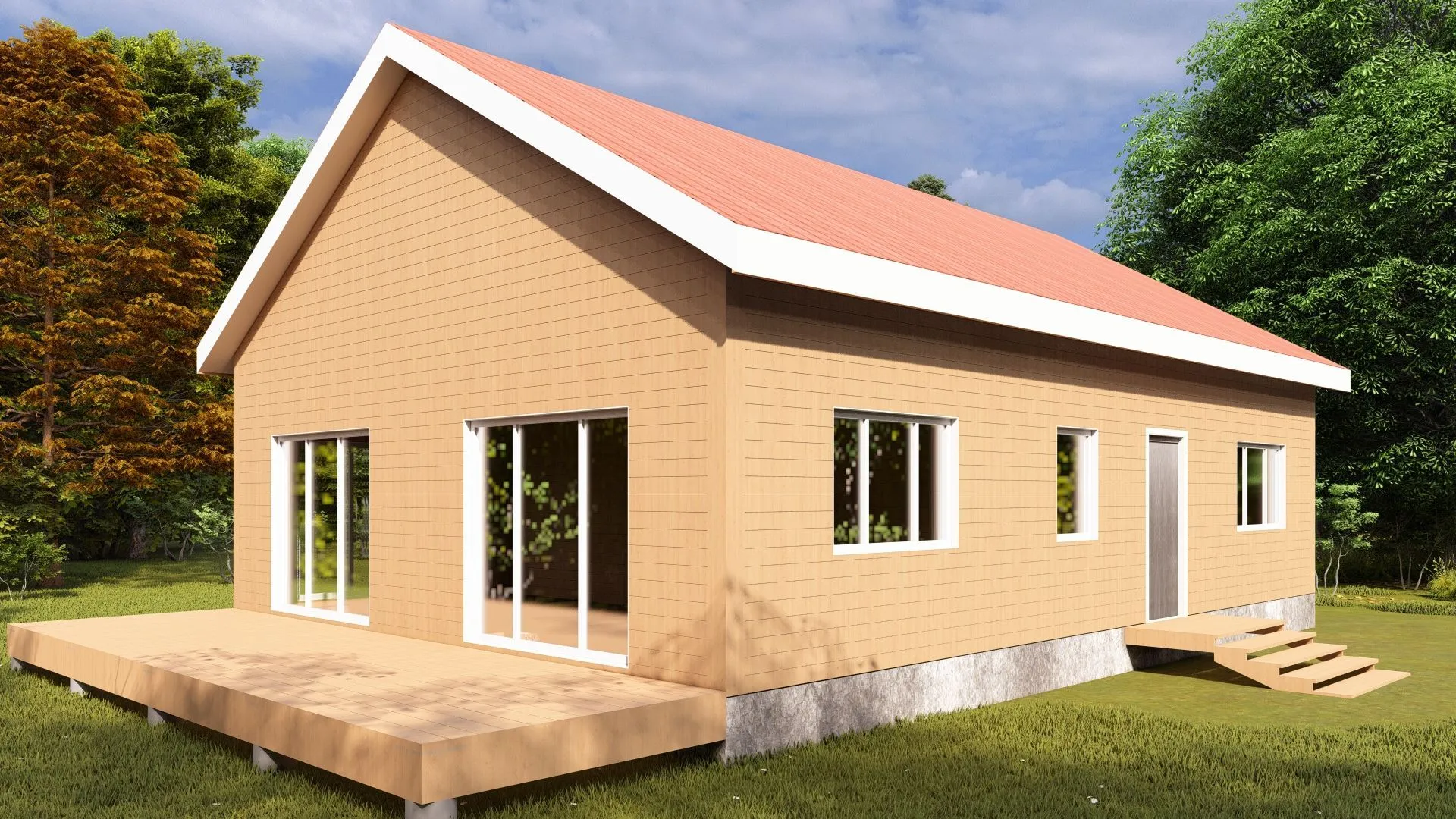 Дом из профилированного бруса с террасой