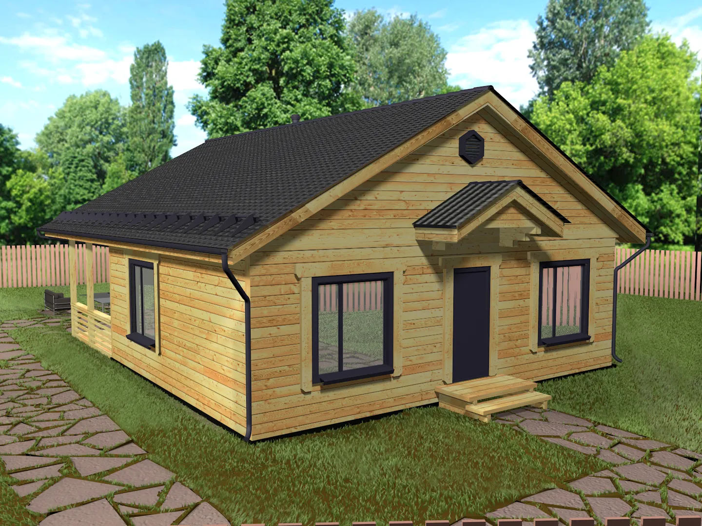 Загородный дом Сибиряк с террасой -107