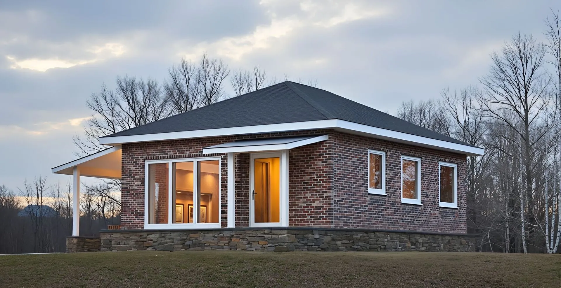 Загородный одноэтажный классический дом 3 спальни