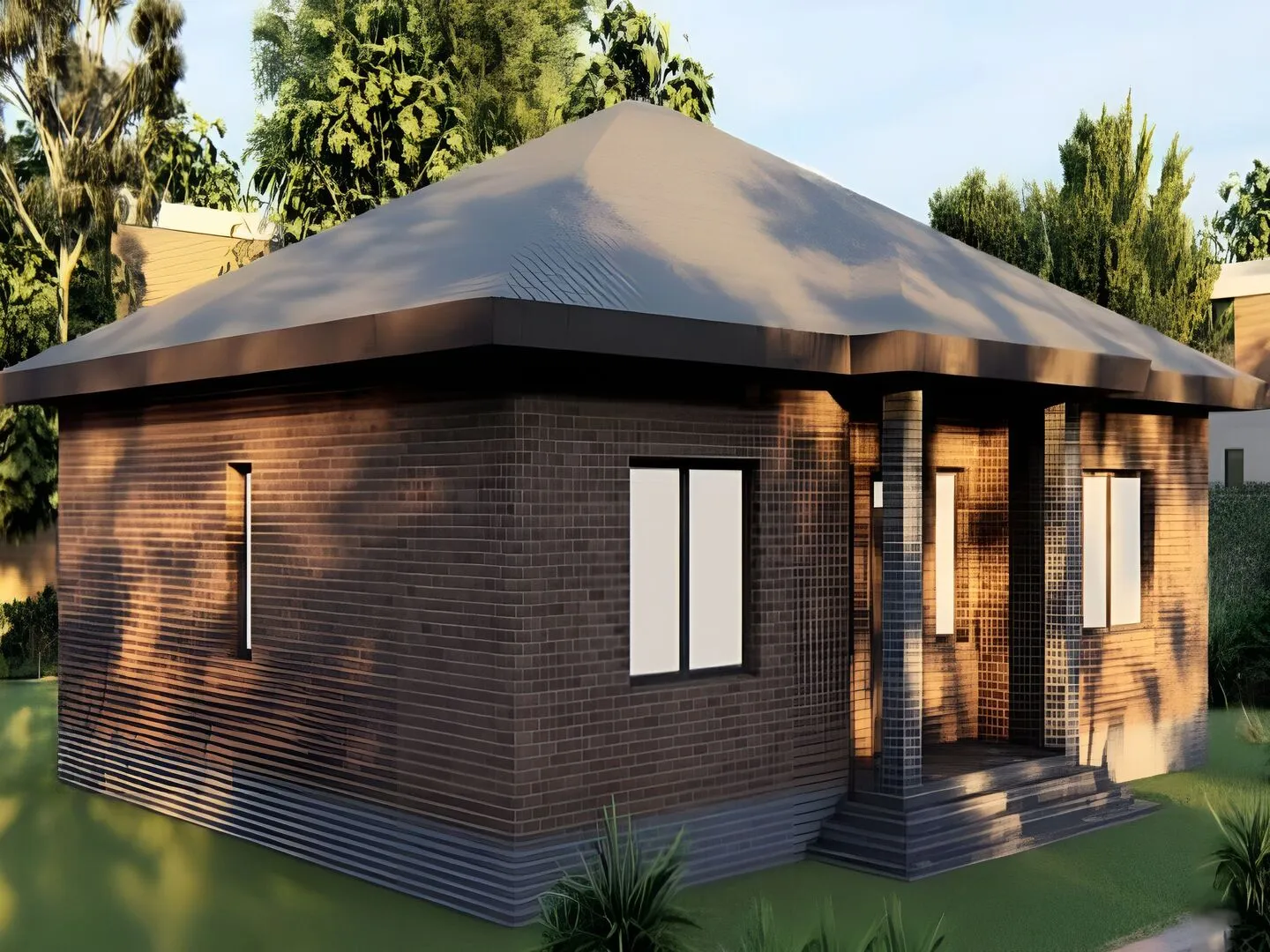 Одноэтажный загородный дом 