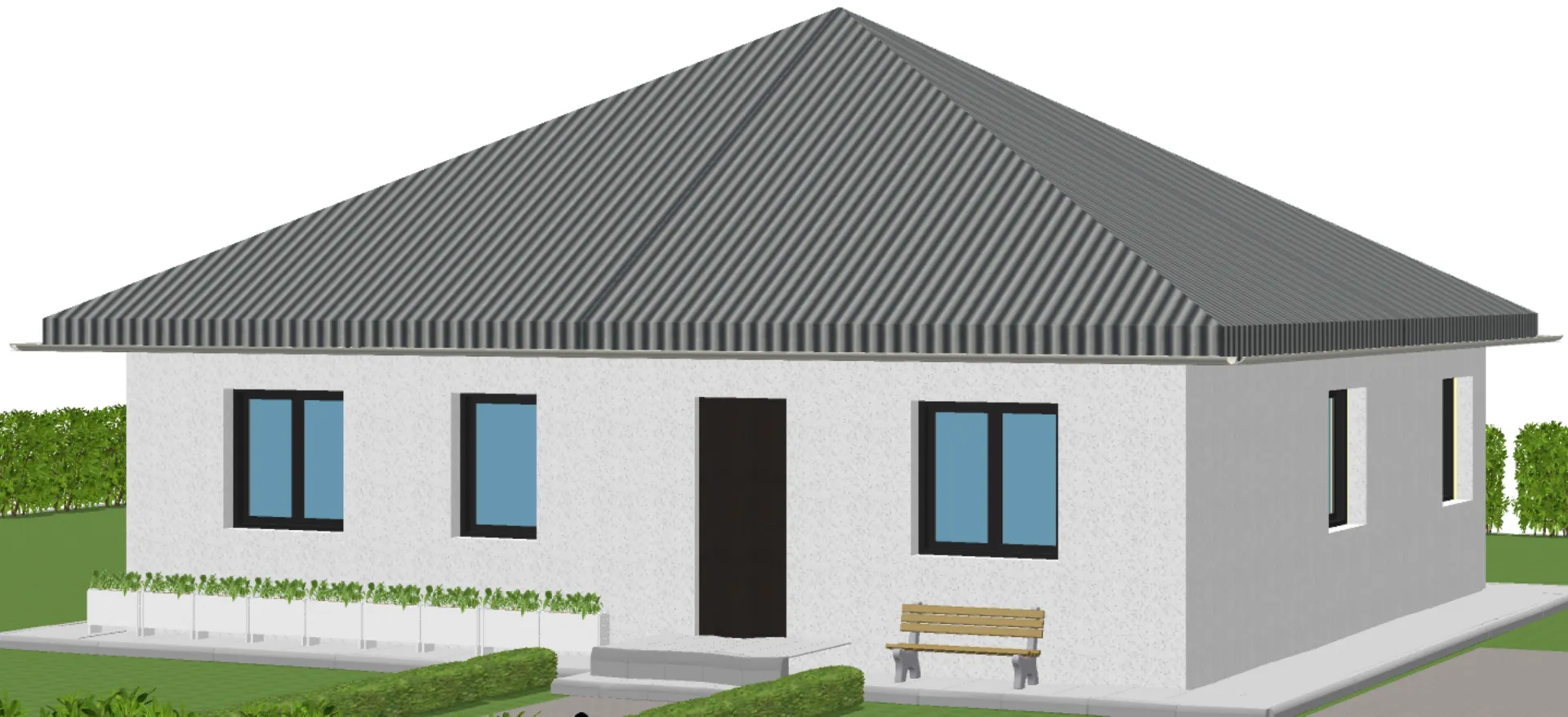 Современный одноэтажный дом KV-01