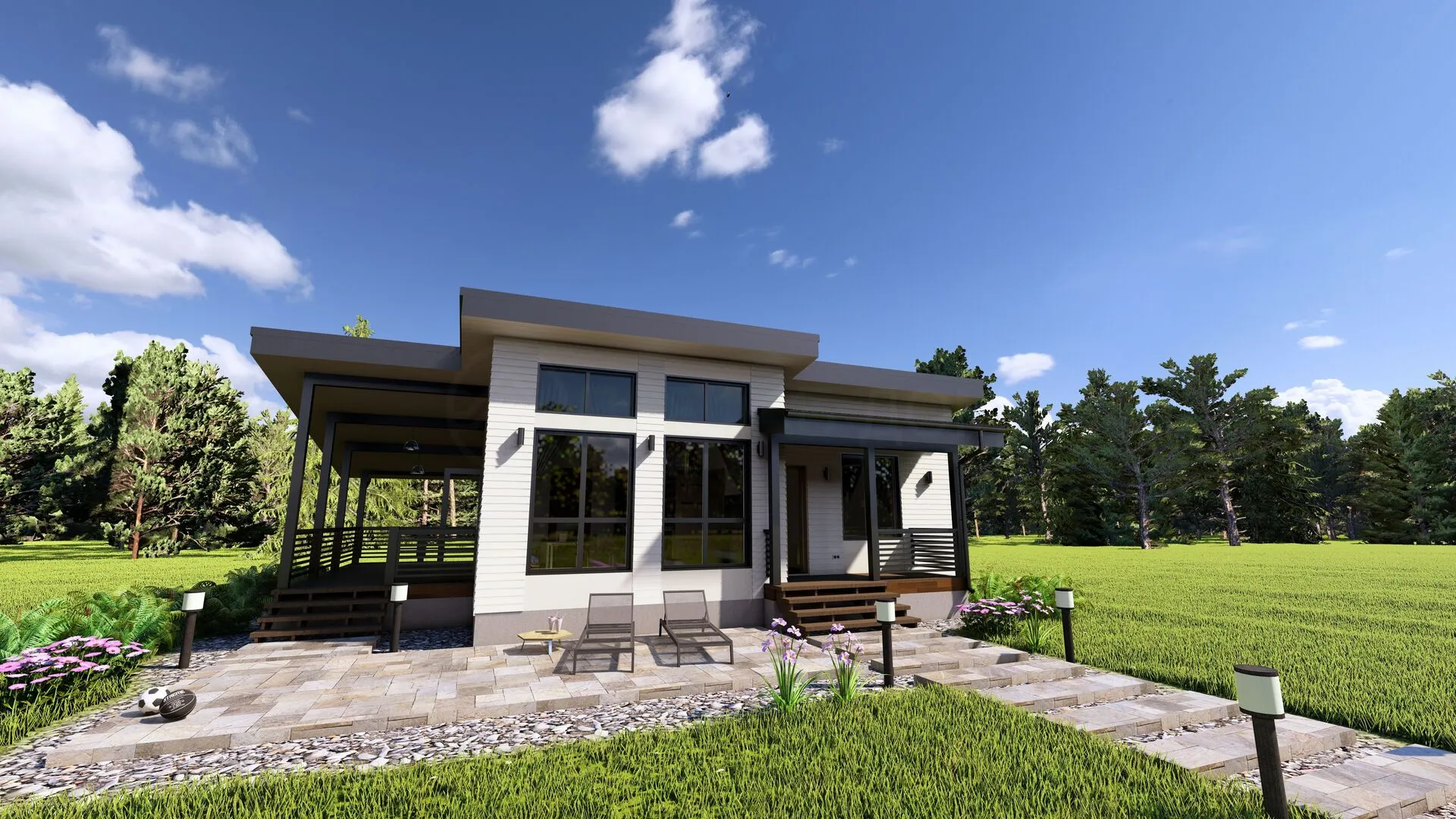 Фрея К101-1 (Каркасный дом с баней/сауной)