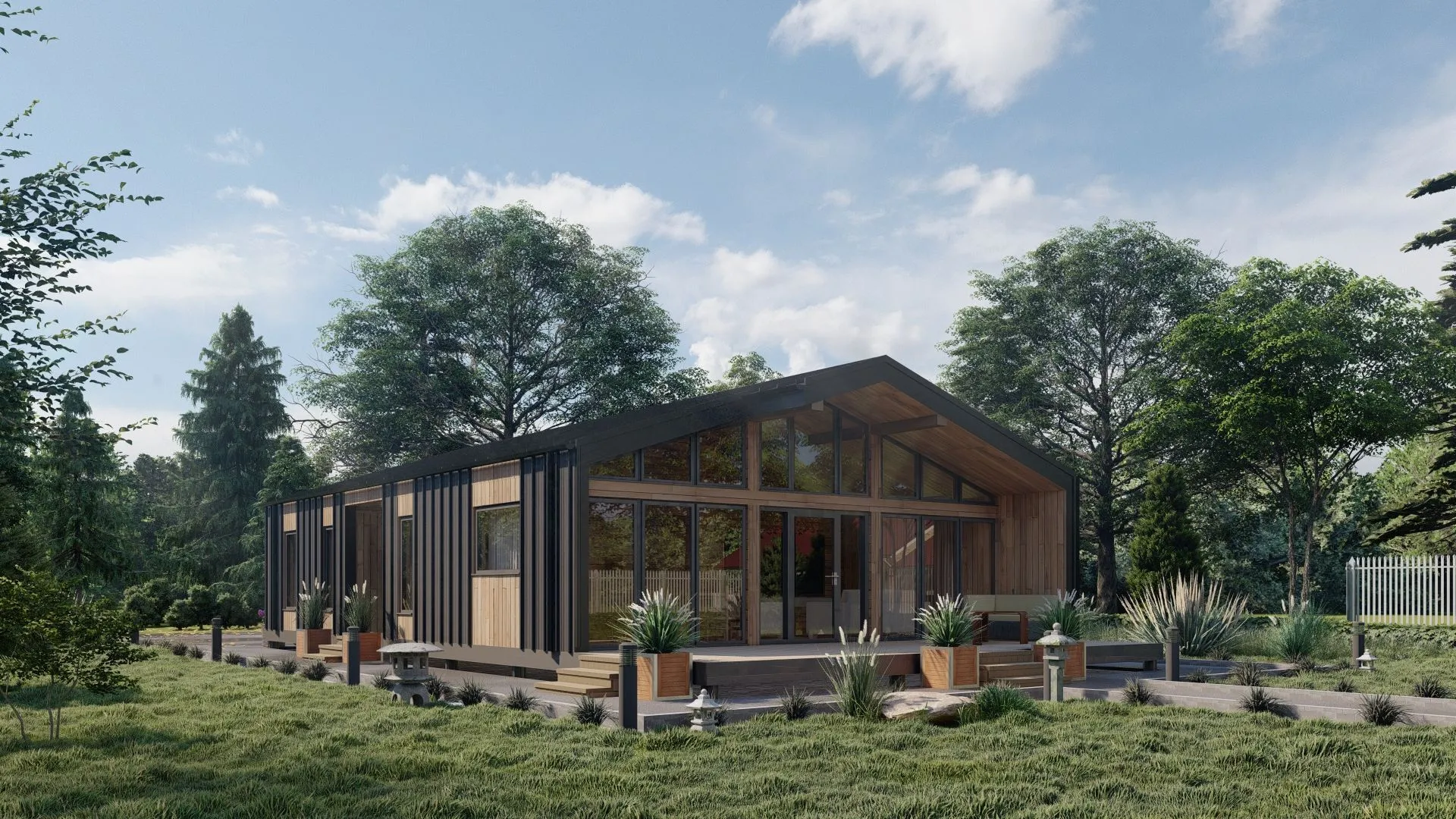 Одноэтажный каркасный дом 