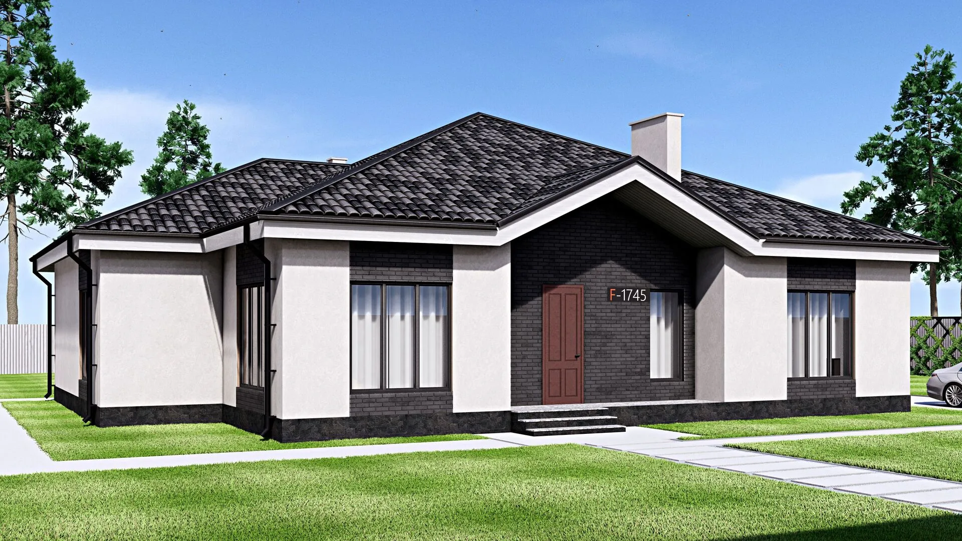 Одноэтажный дом FIXPLANS - 1745