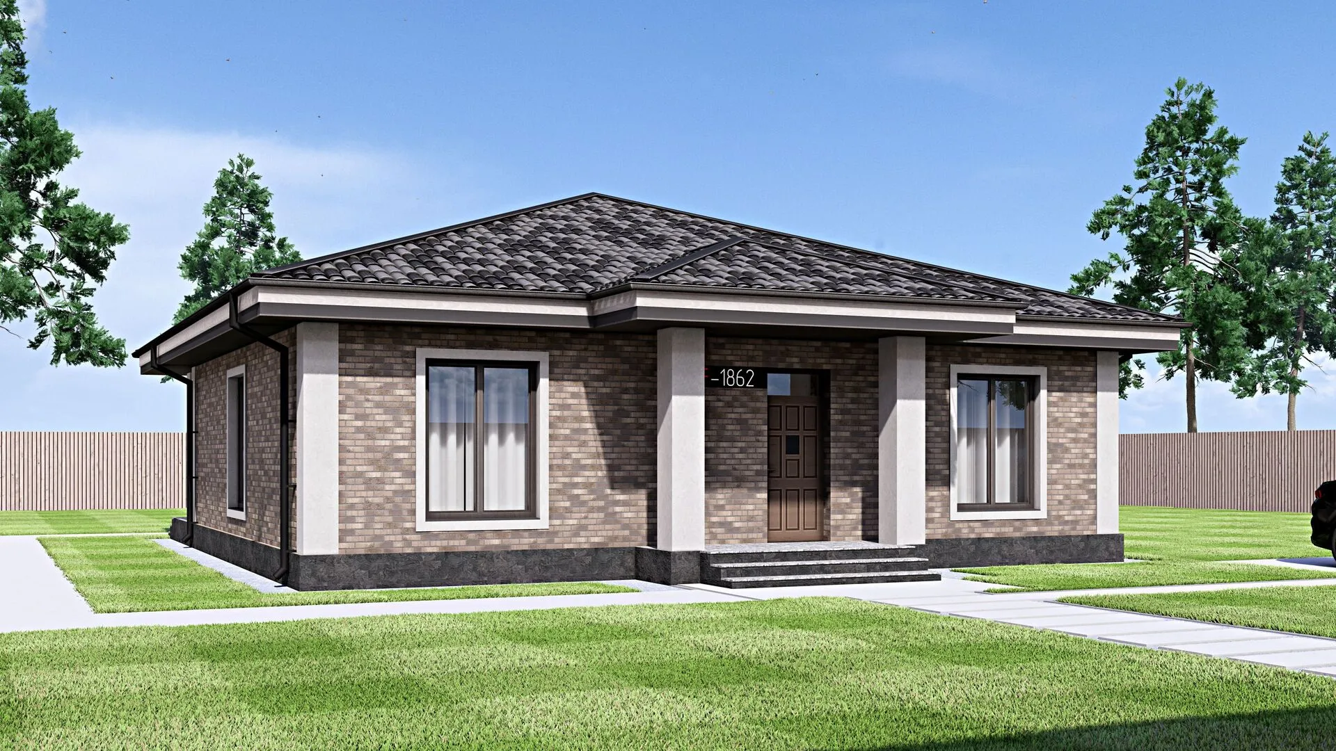 Одноэтажный дом FIXPLANS - 1862