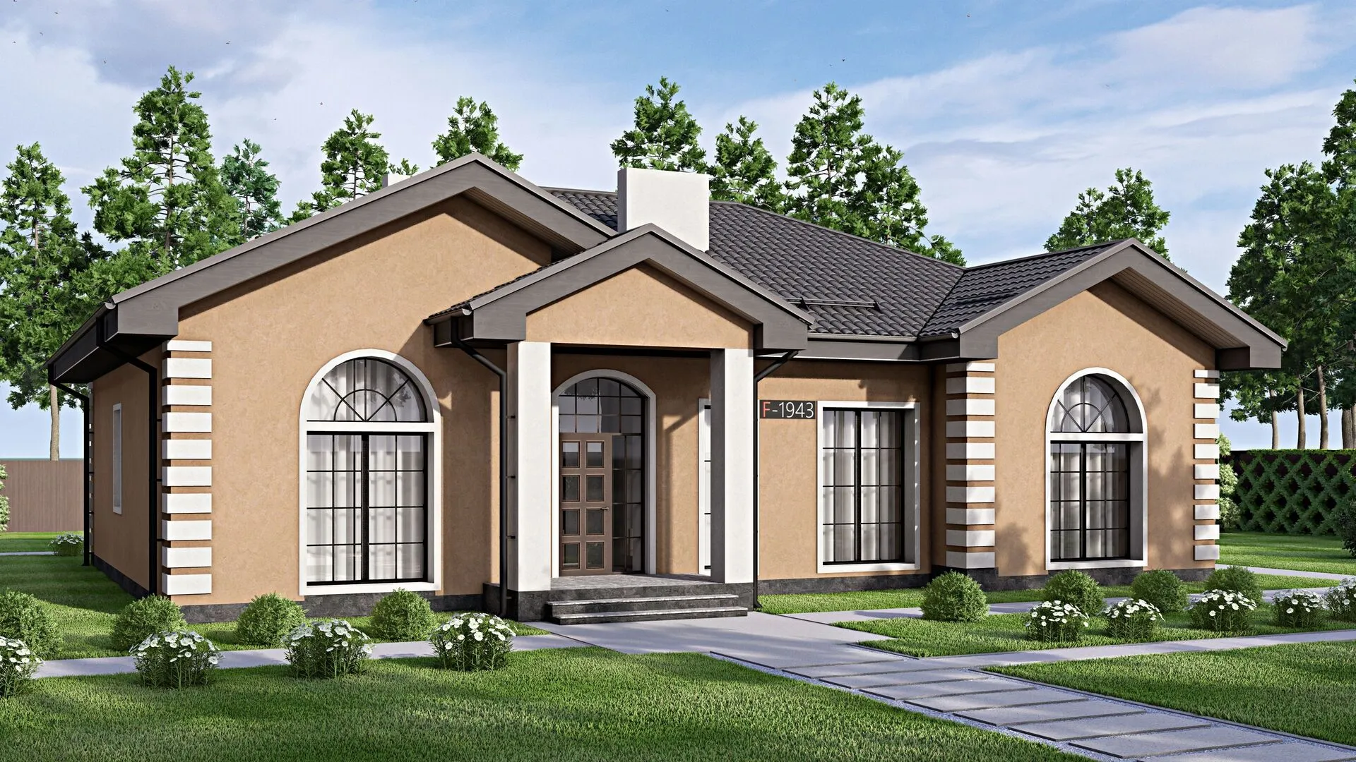 Одноэтажный дом FIXPLANS - 1943