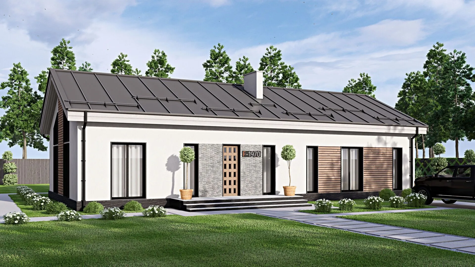 Одноэтажный дом FIXPLANS - 1970