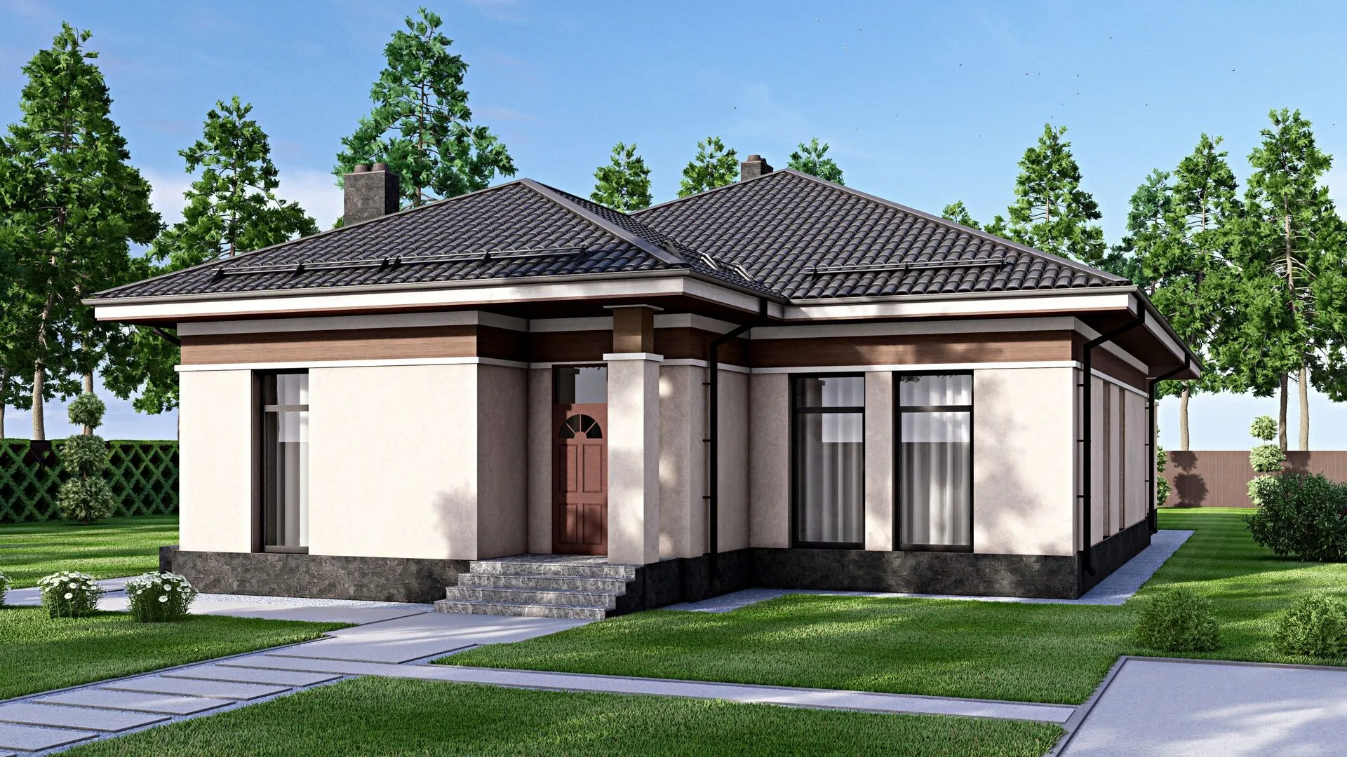 Одноэтажный дом FIXPLANS - 2042