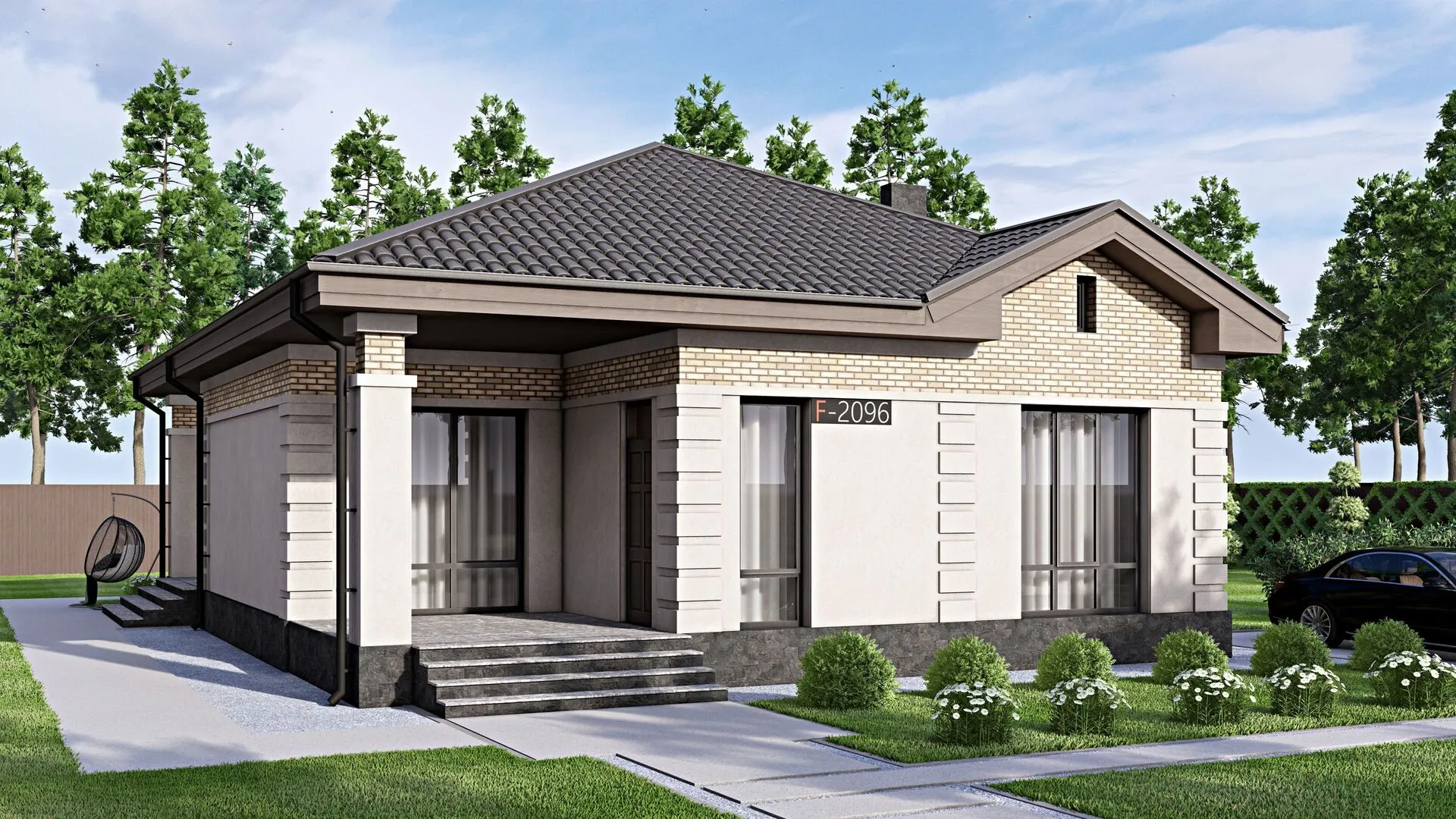 Одноэтажный дом FIXPLANS - 2096