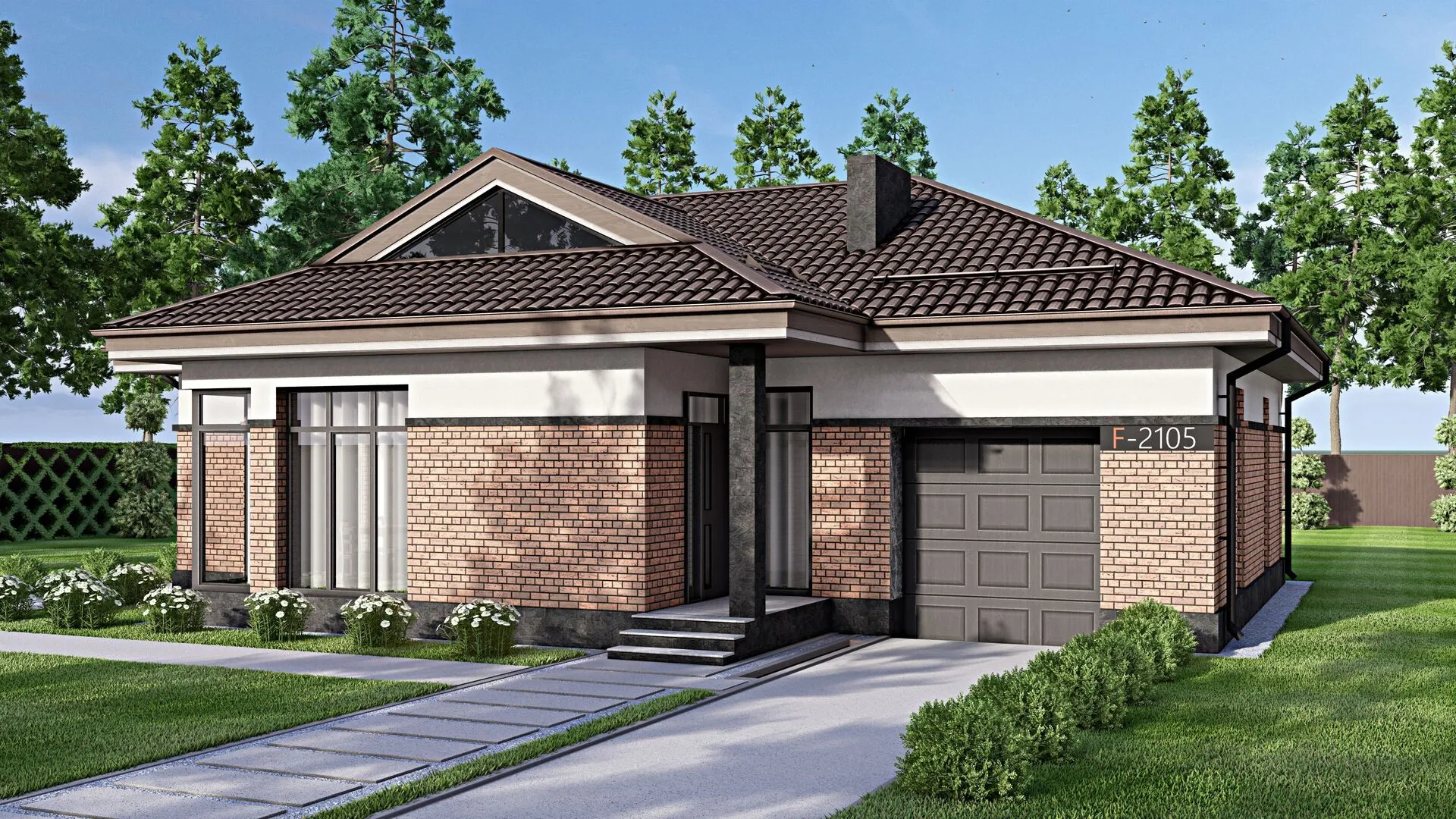 Одноэтажный дом FIXPLANS - 2105