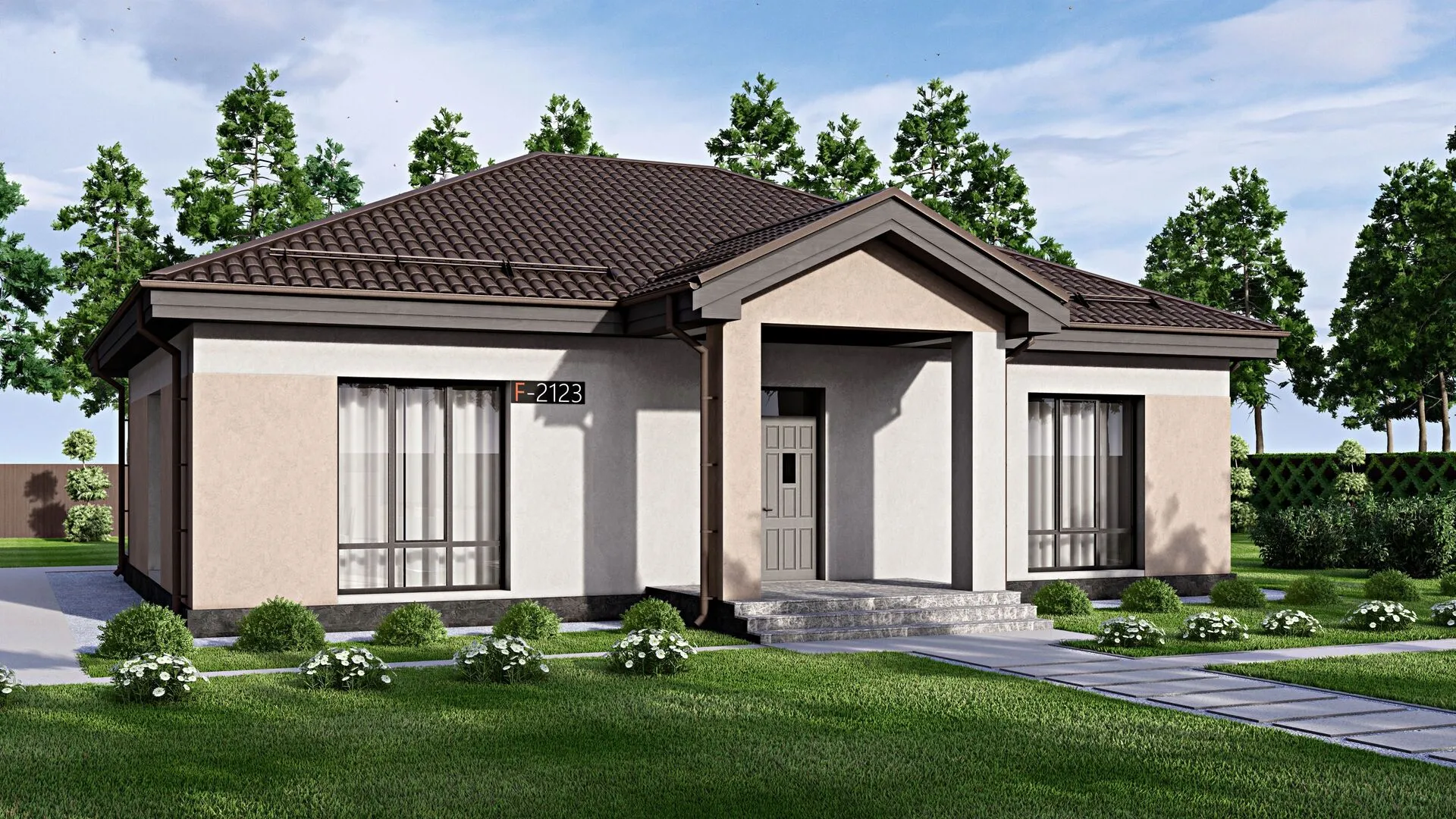 Одноэтажный дом FIXPLANS - 2123