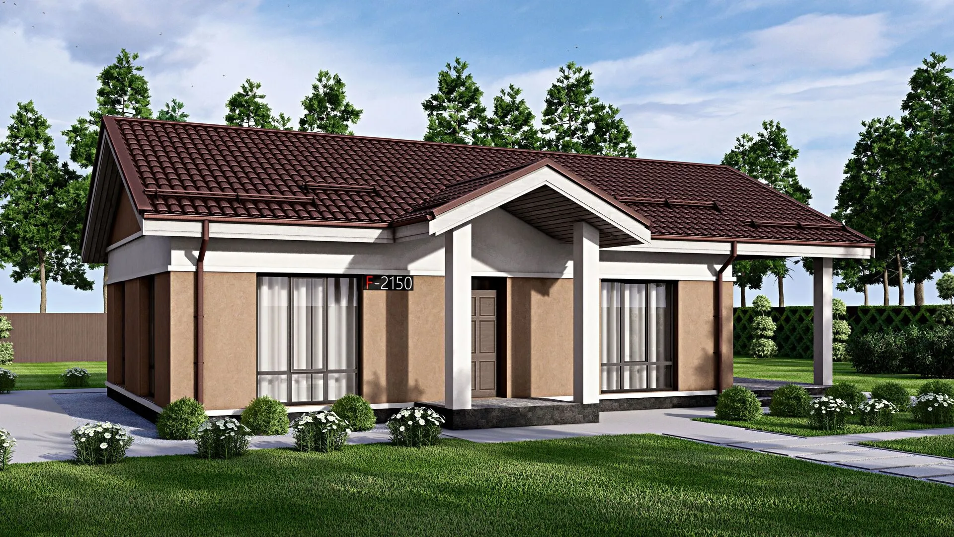 Одноэтажный дом FIXPLANS - 2150