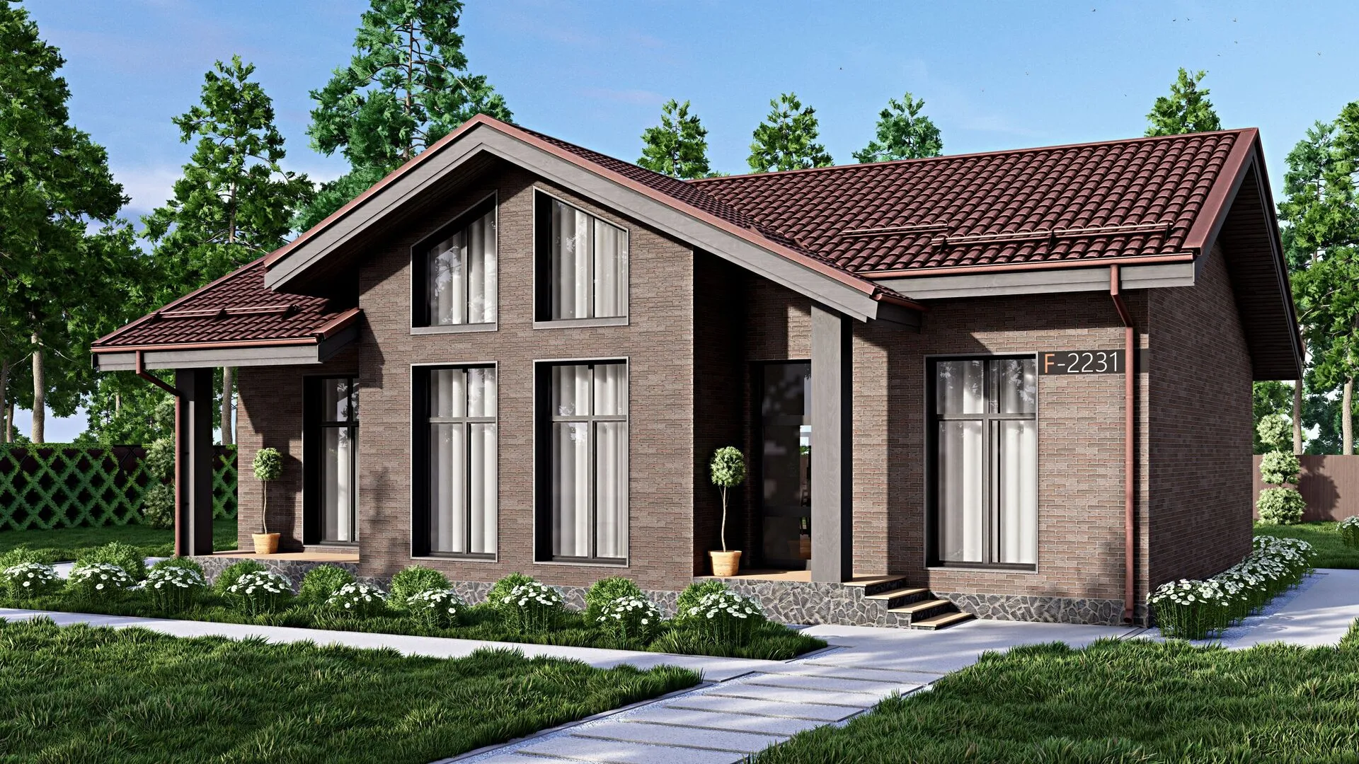 Одноэтажный дом FIXPLANS - 2231