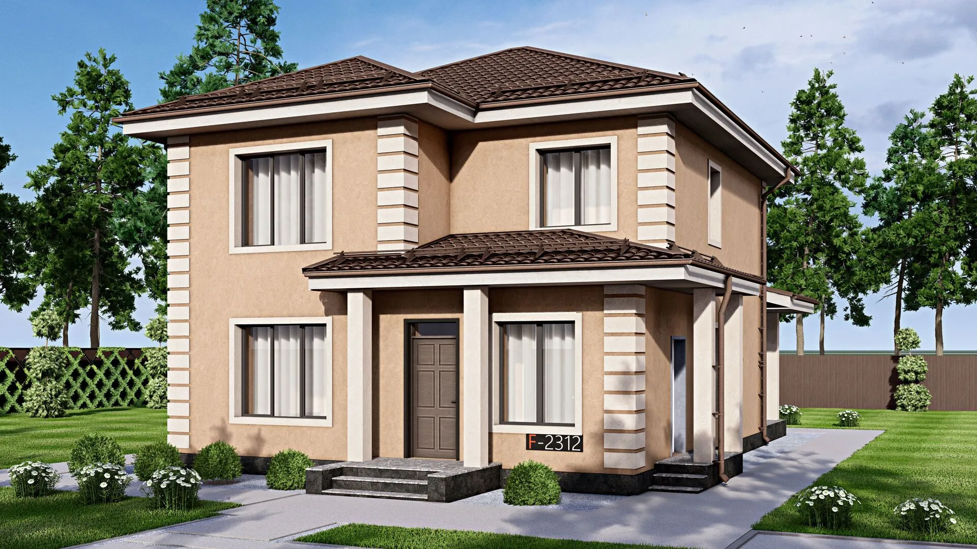 Двухэтажный дом FIXPLANS - 2312