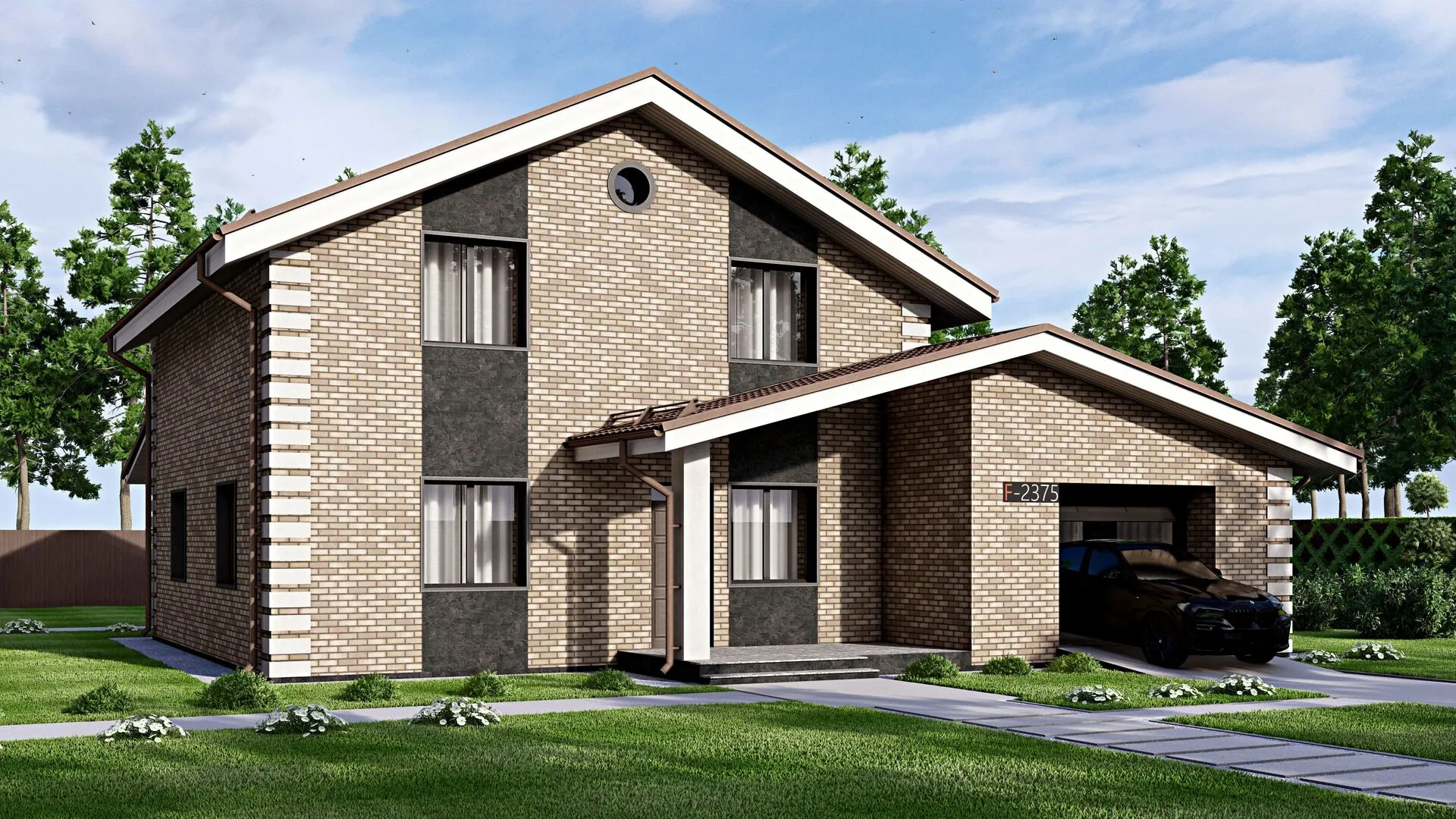 Одноэтажный дом с мансардой FIXPLANS - 2375