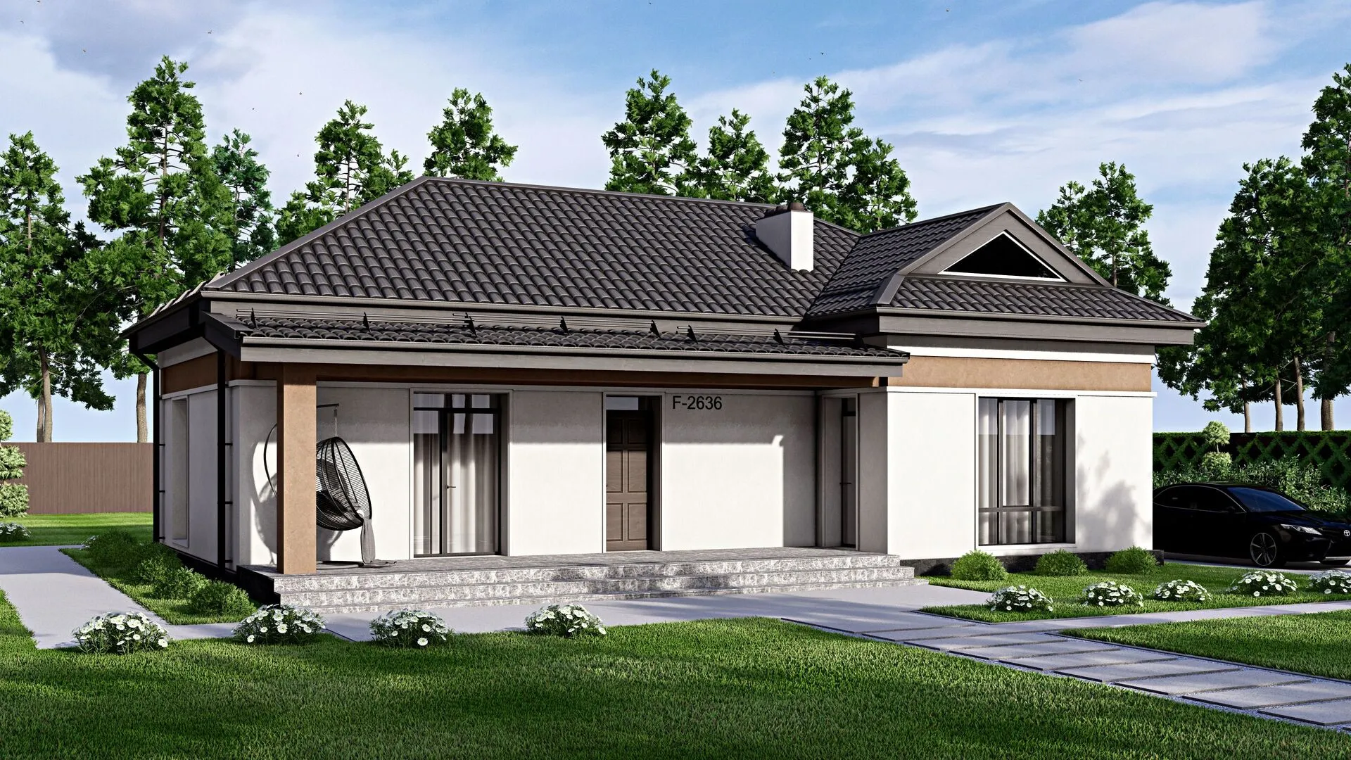 Одноэтажный дом FIXPLANS - 2636