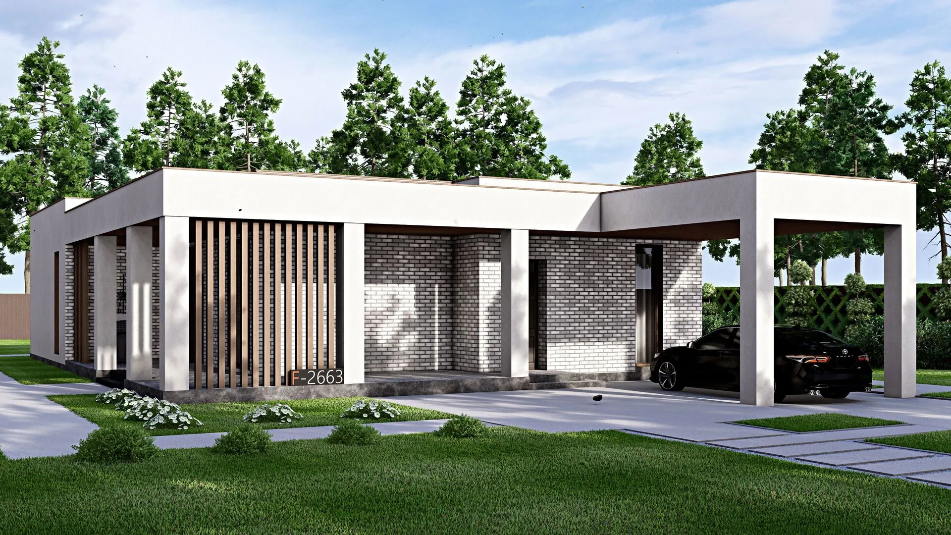 Одноэтажный дом FIXPLANS - 2663