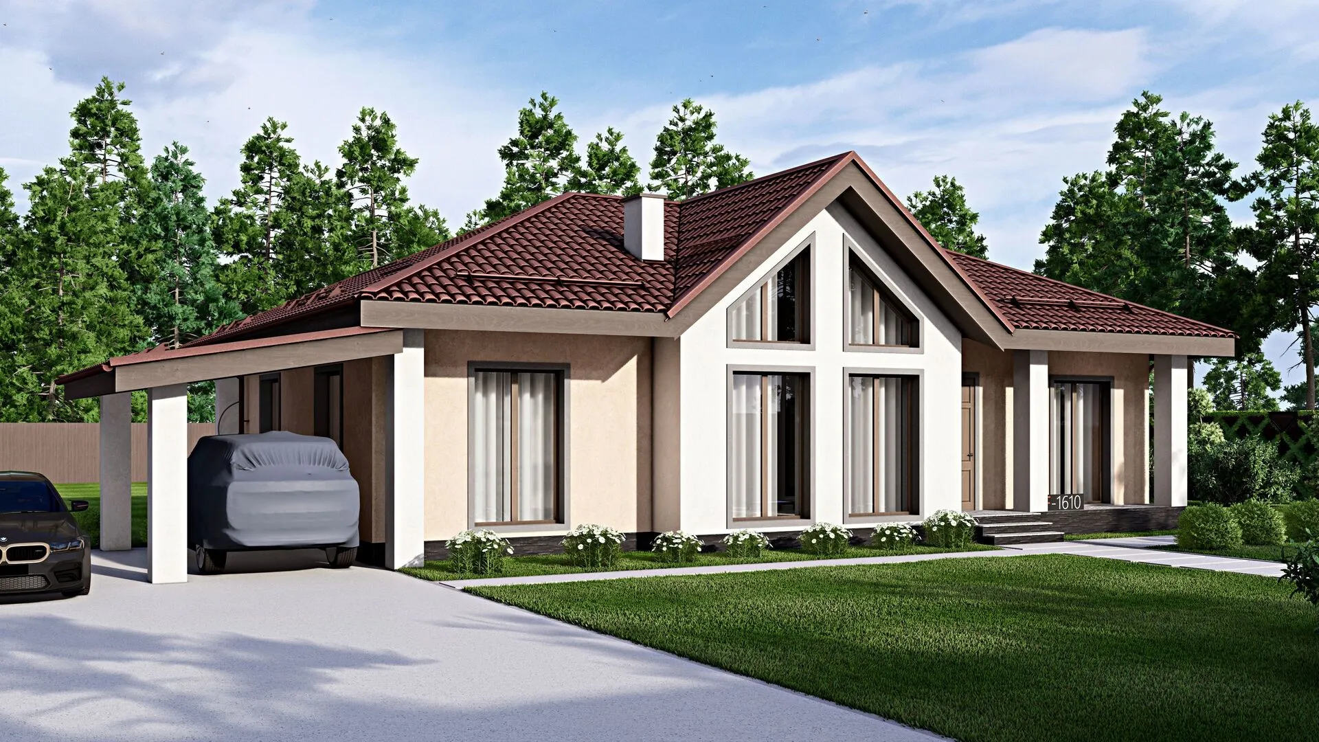 Одноэтажный дом FIXPLANS - 1610