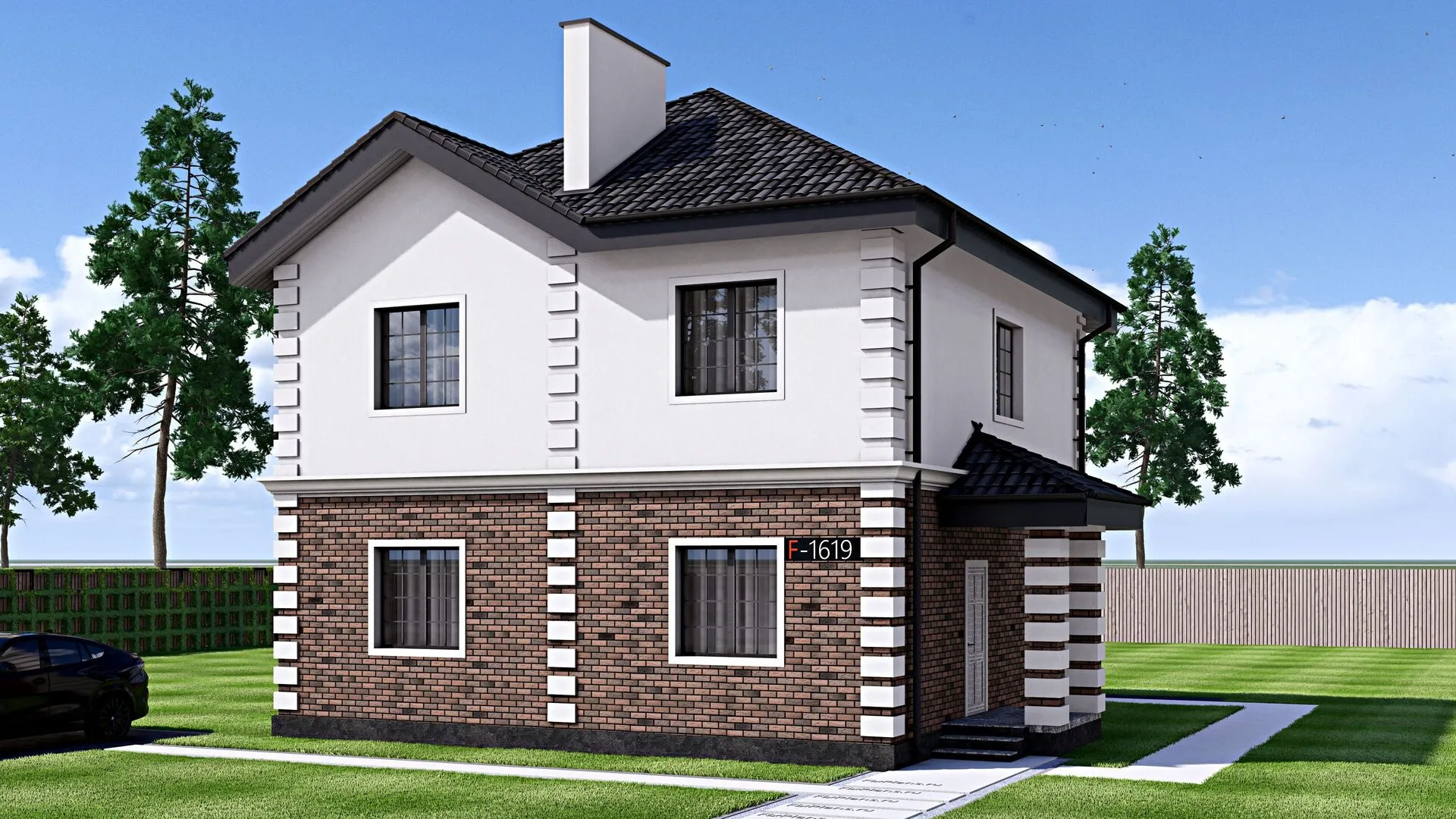 Двухэтажный дом FIXPLANS - 1619