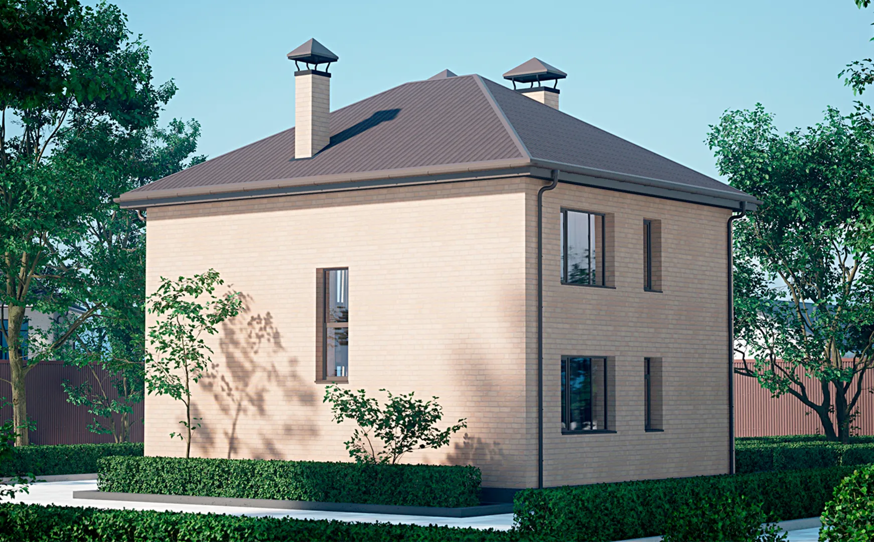 Проект №3 Двухэтажный дом их кирпича